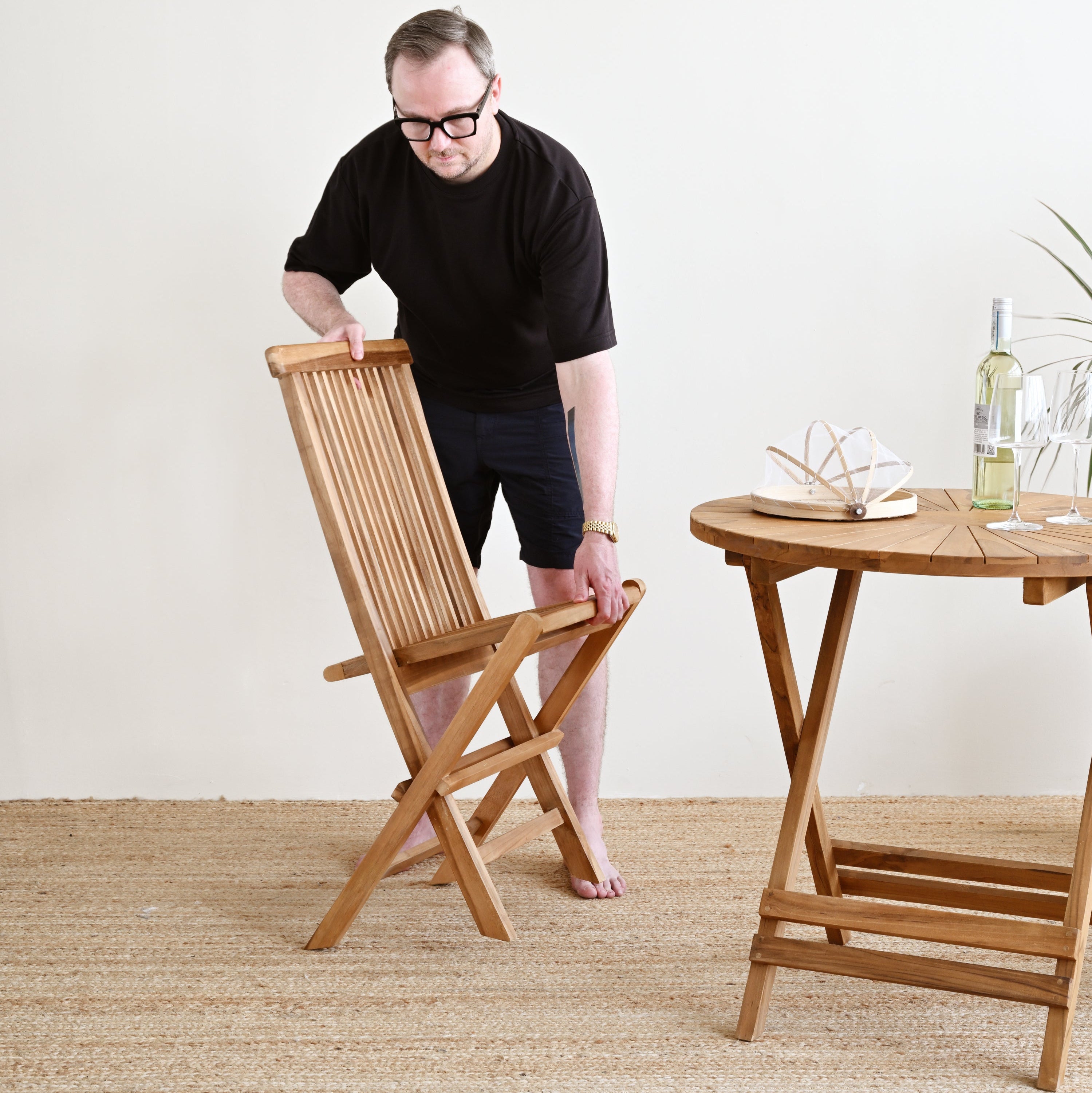 Aruna Teak Folding Chair 1