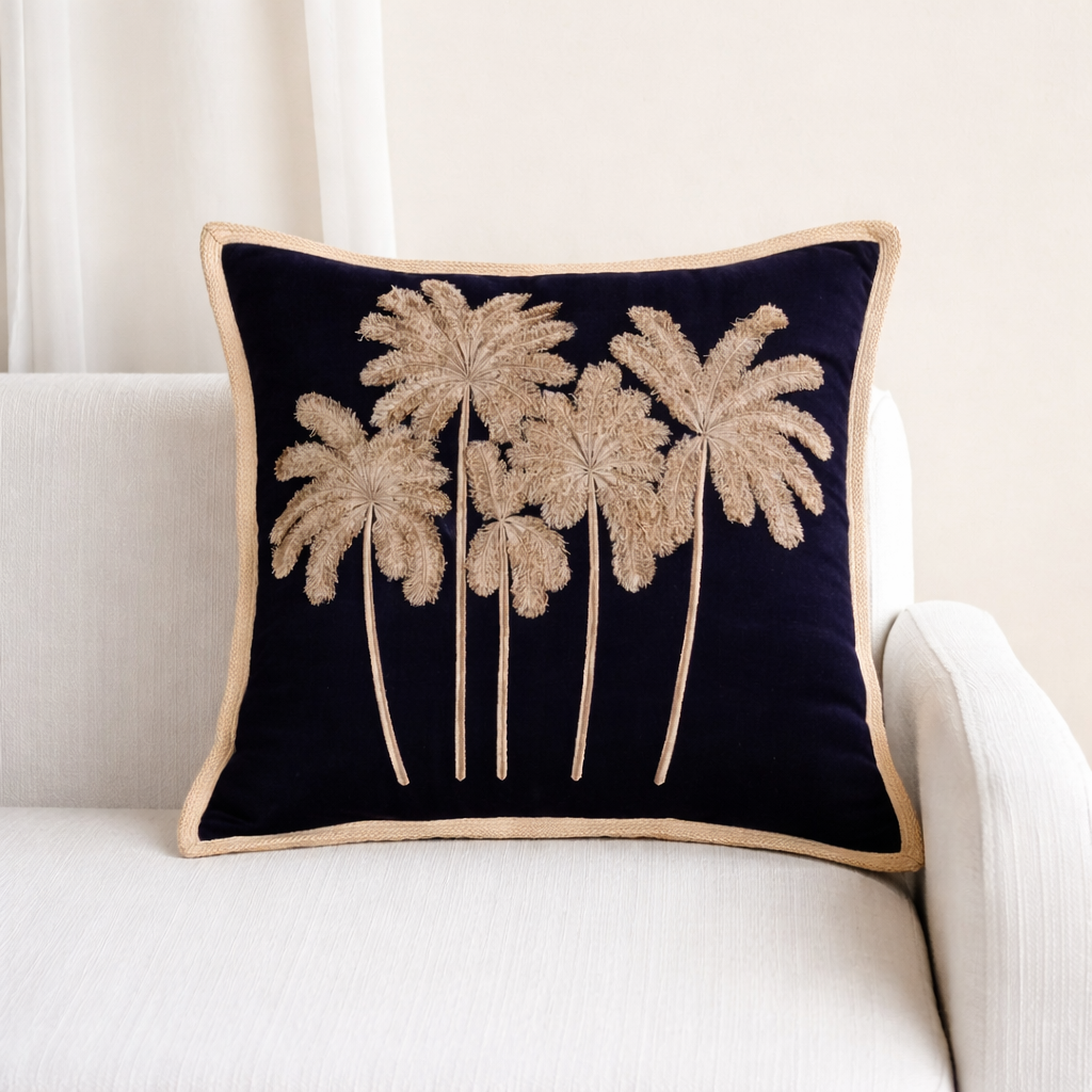 Brown Kai Palm Trees Cushion Cover - 45cm x 45cm
