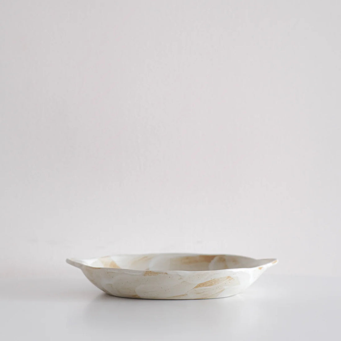 Burnt Umber Handbrushed Oval Flat Dish