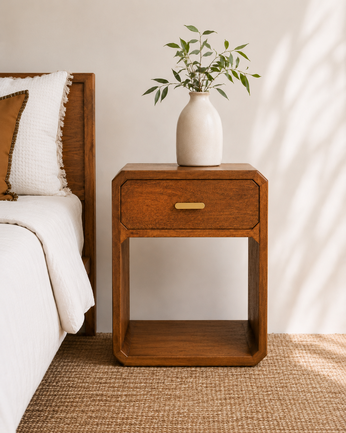 Cove Bedside Table - Smooth Tallow