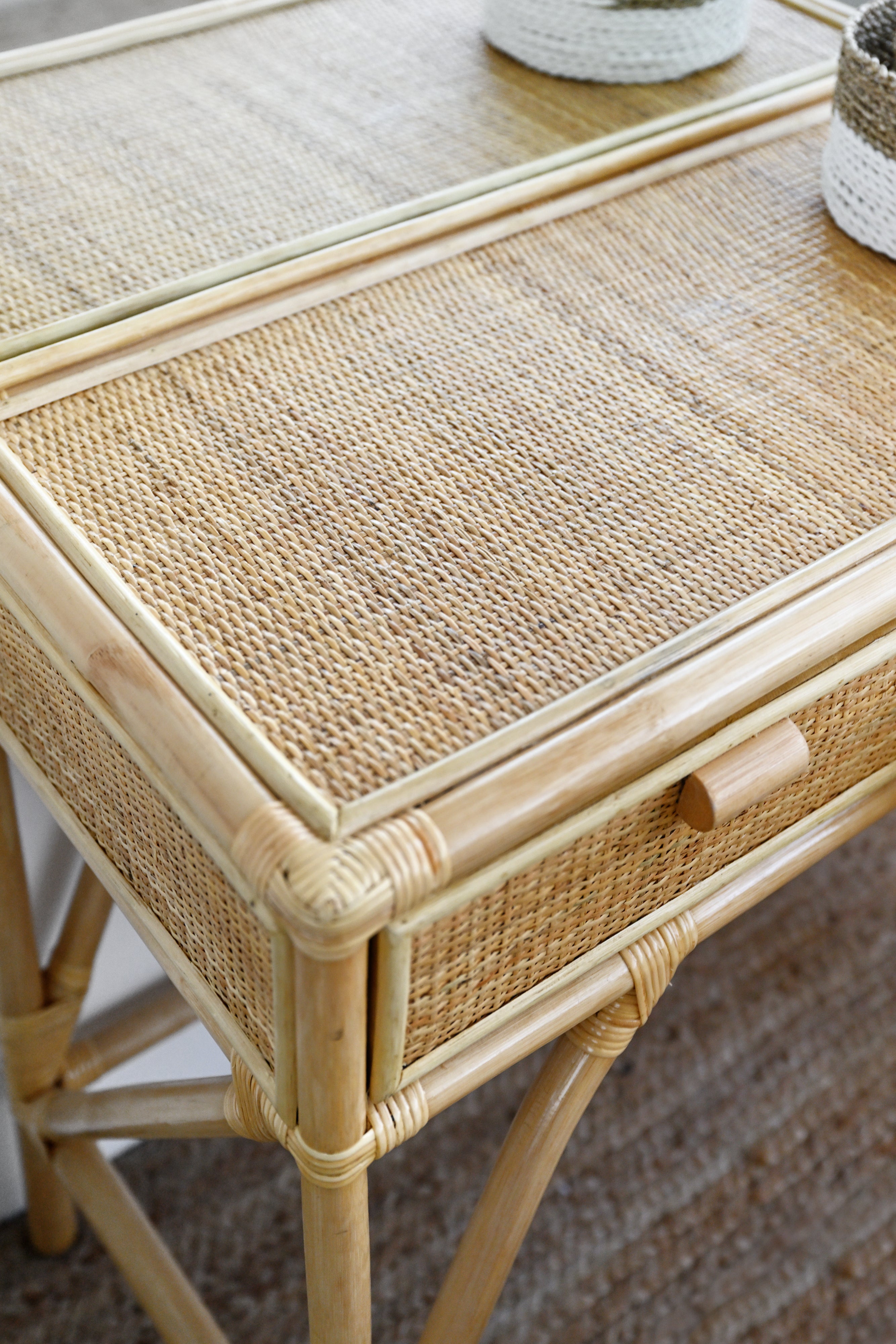 Junior Rattan Dressing Table with Stool