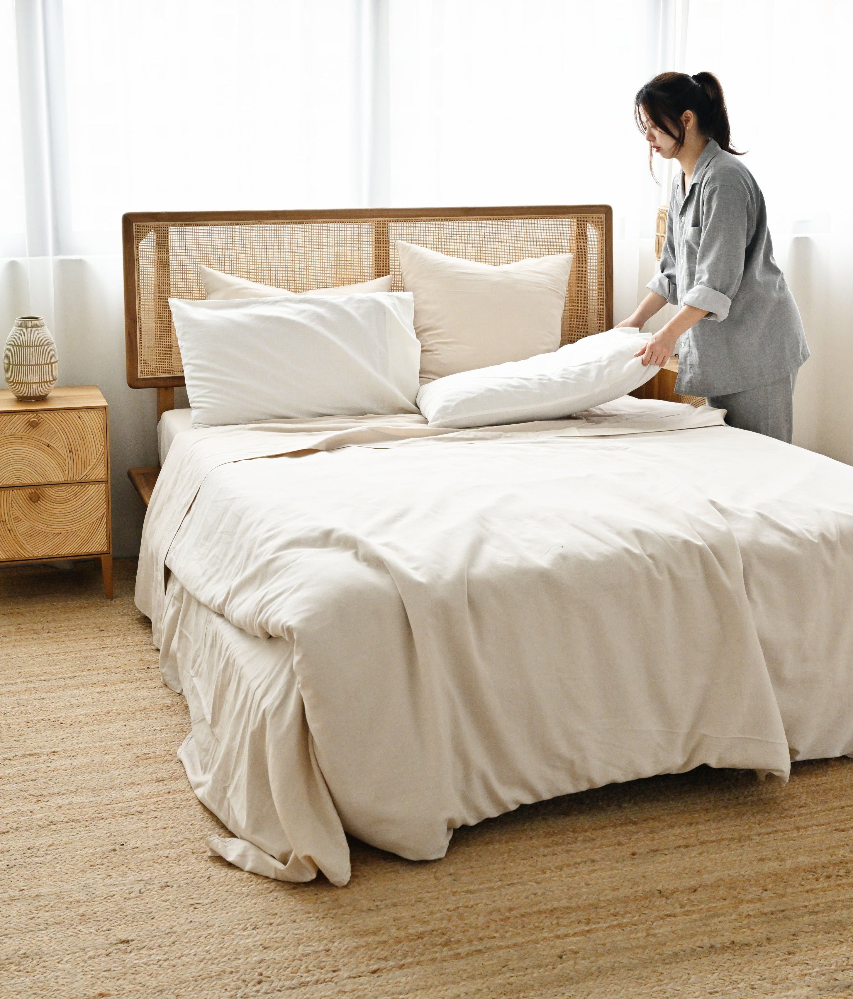 Dream Euro Pillow Case - Stone