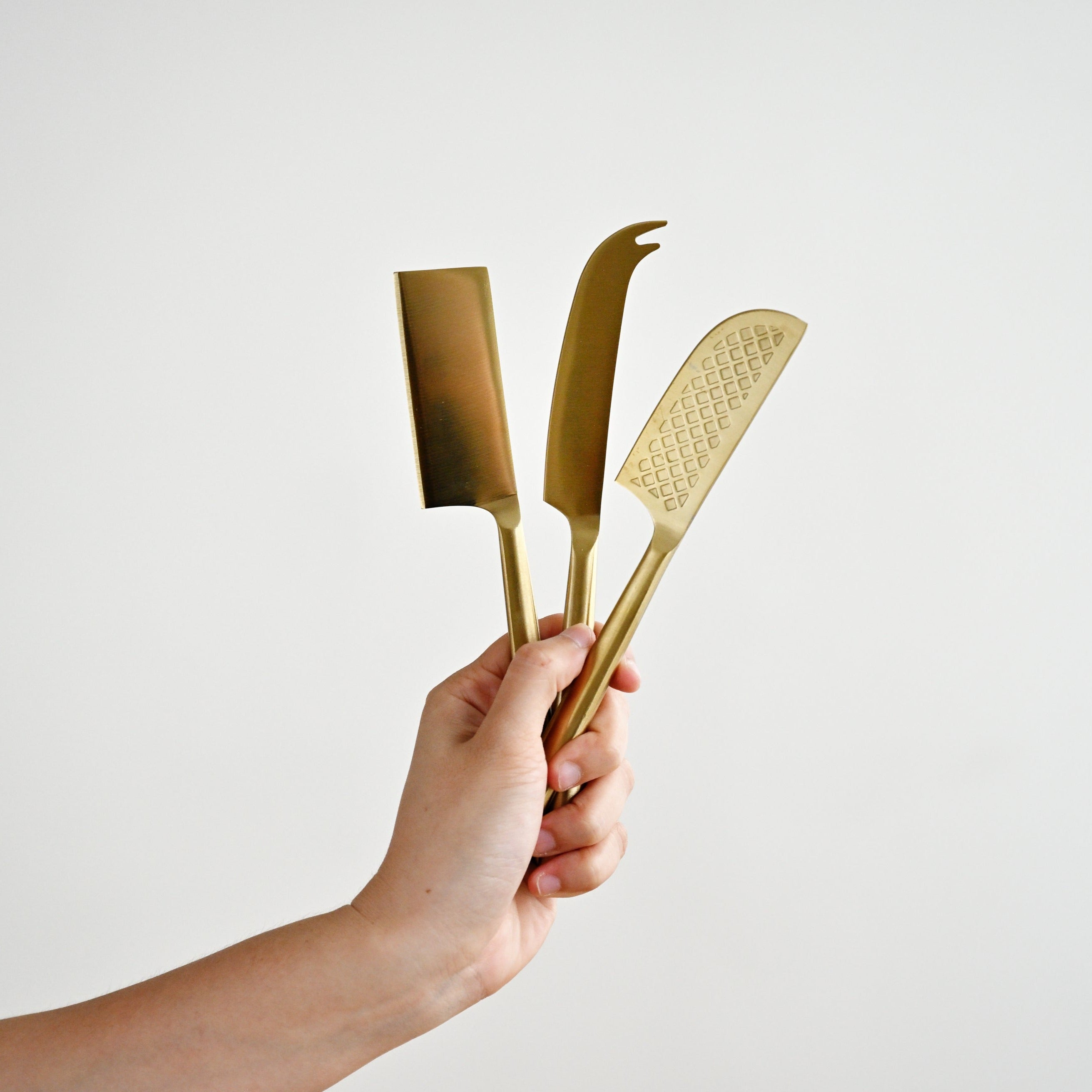 Novaro Cheese Knife Set Gold (Set of 3)