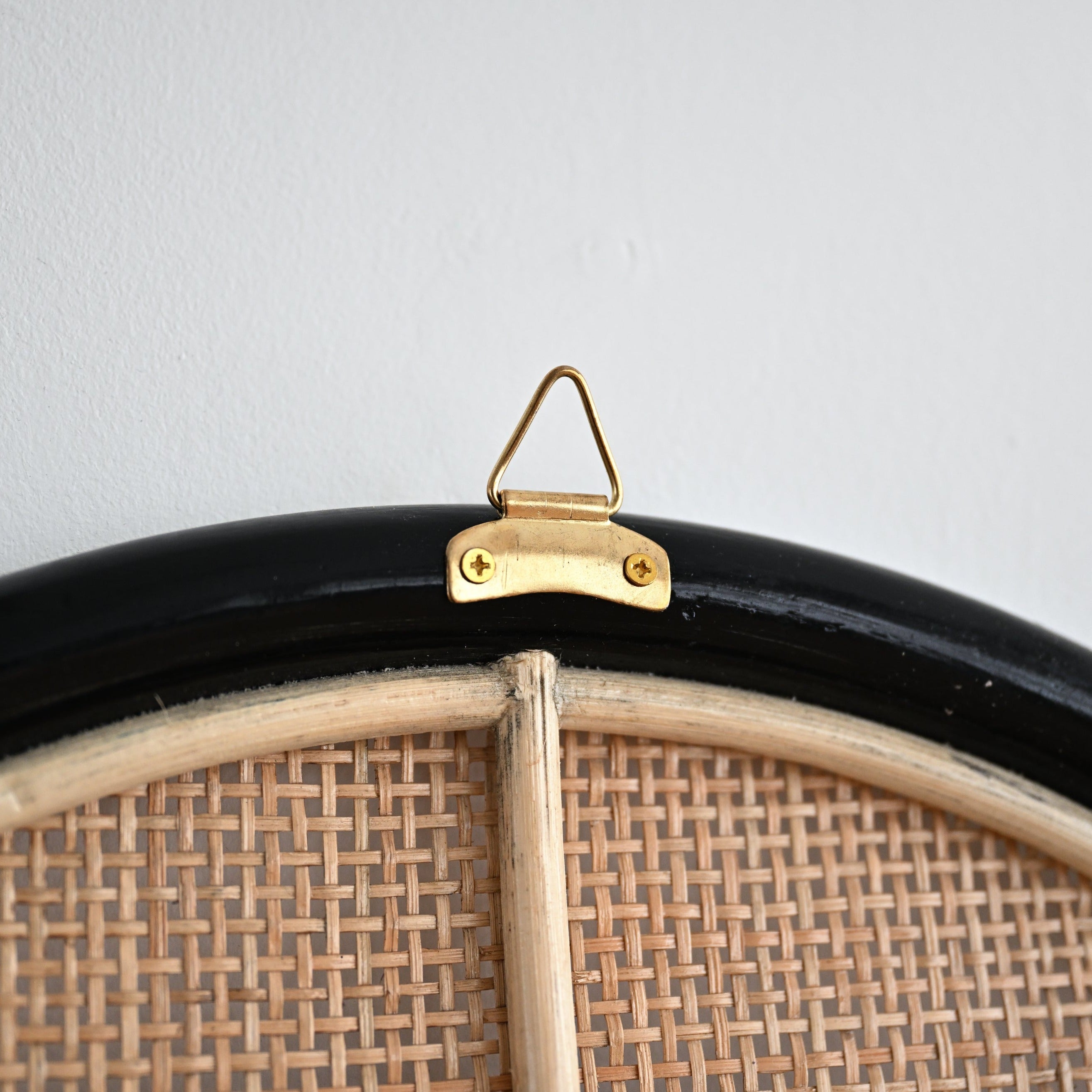 Rattan Arched Mirror - Black