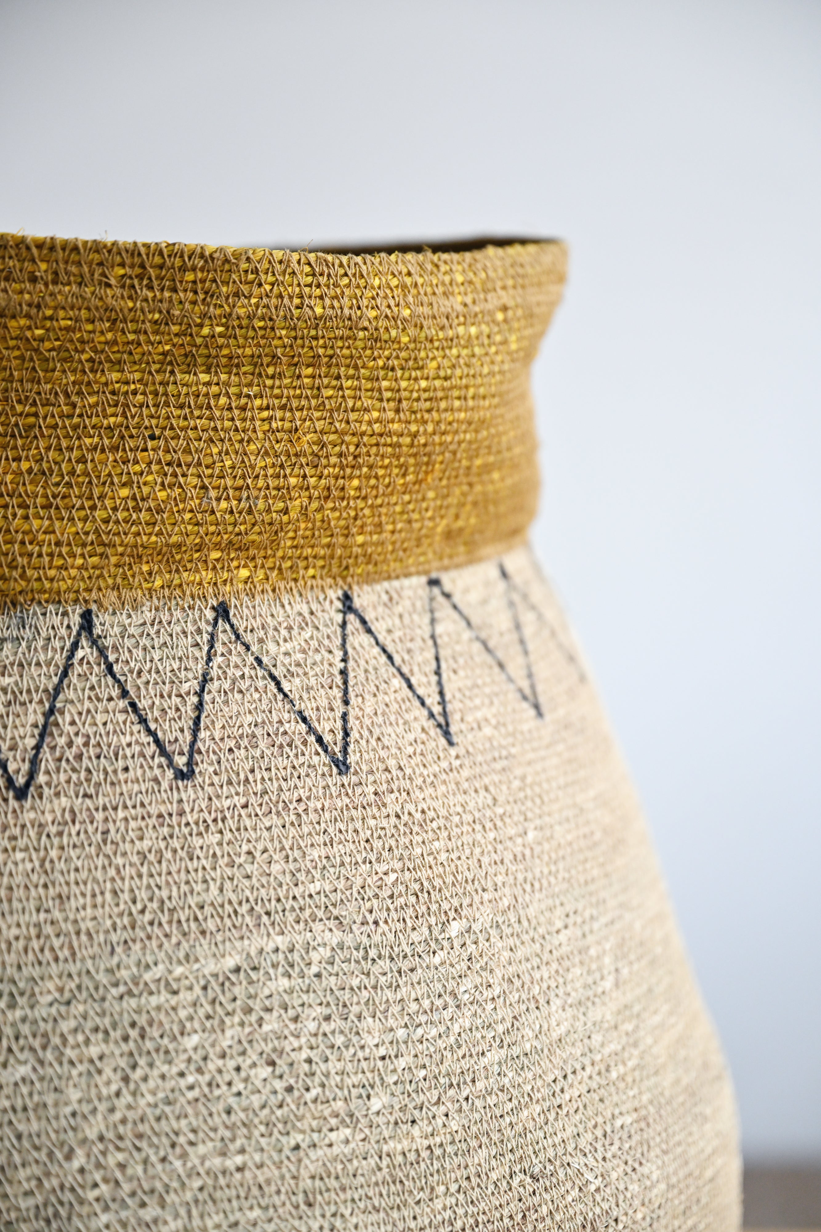 Ghoa Woven Basket with Zig Zags