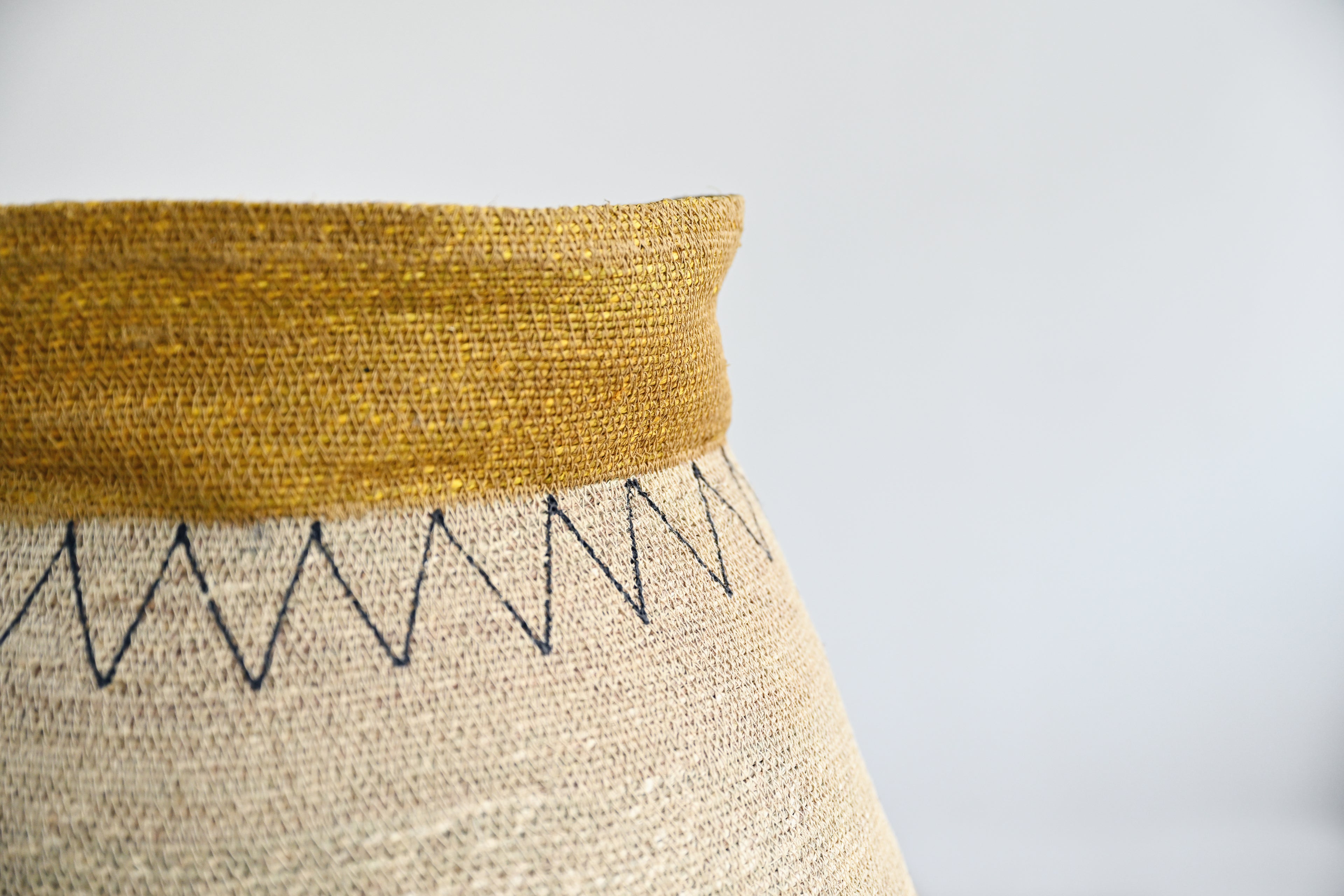 Ghoa Woven Basket with Zig Zags