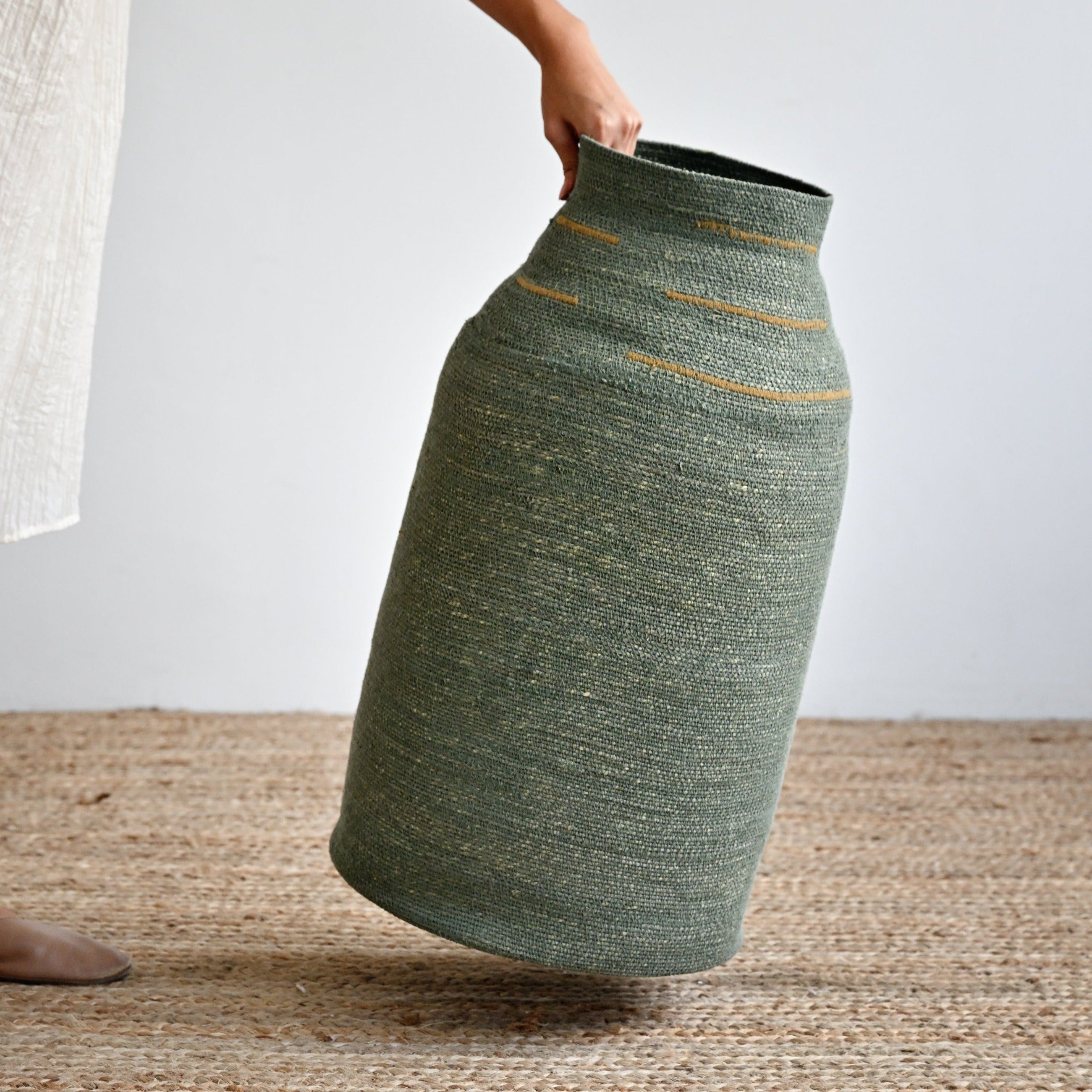 Jammu Teal Woven Vase