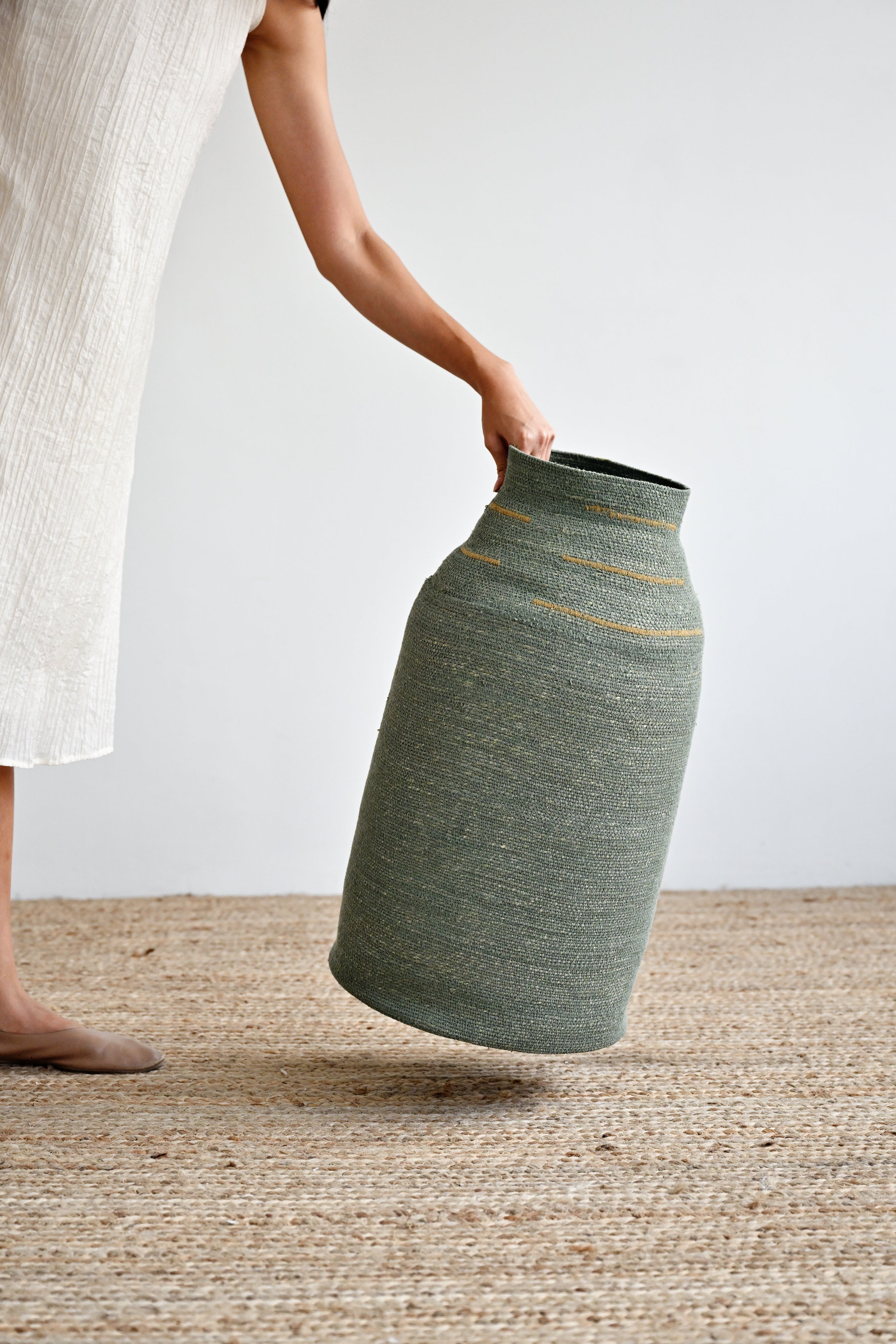 Jammu Teal Woven Vase