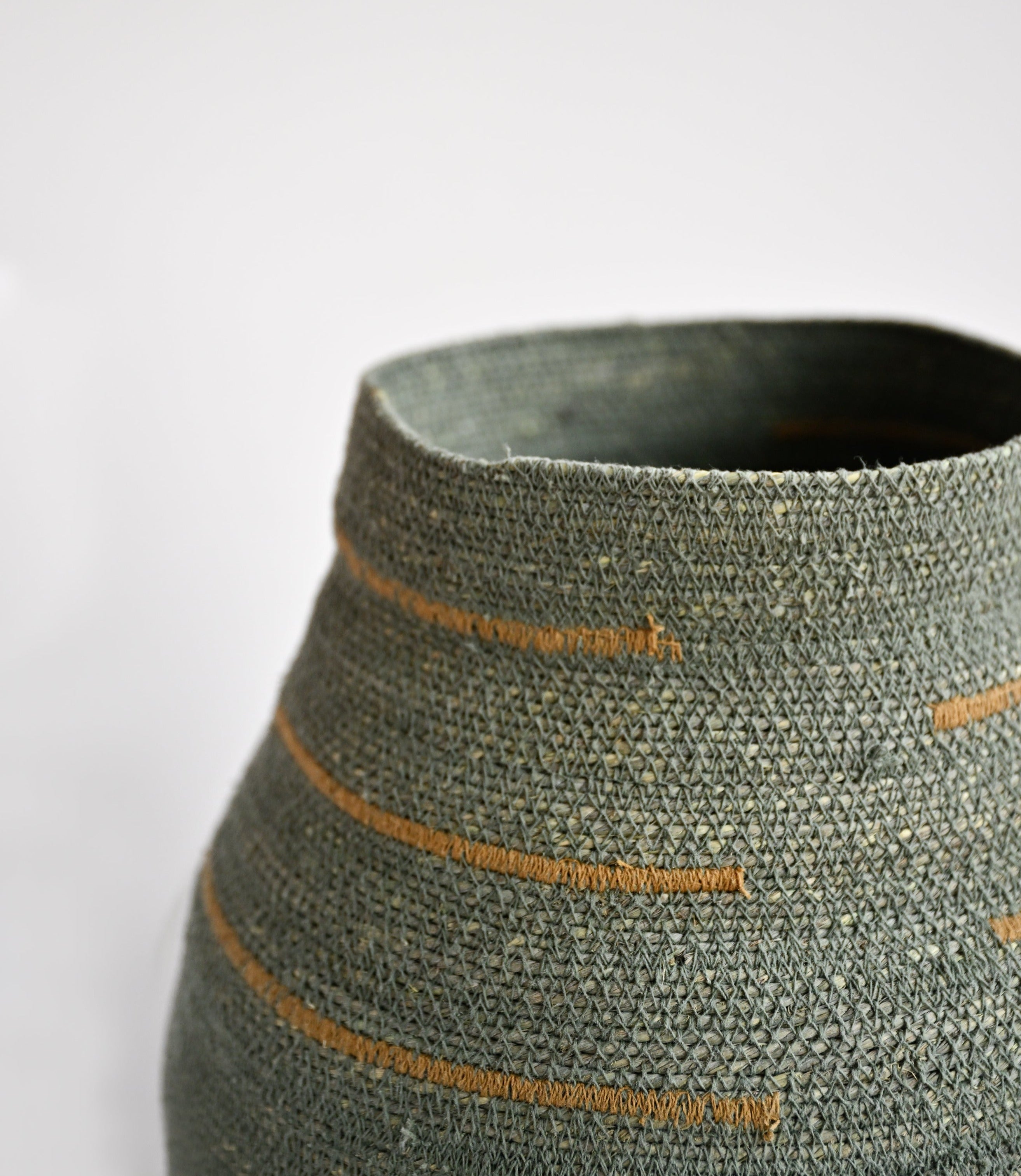 Jammu Teal Woven Vase