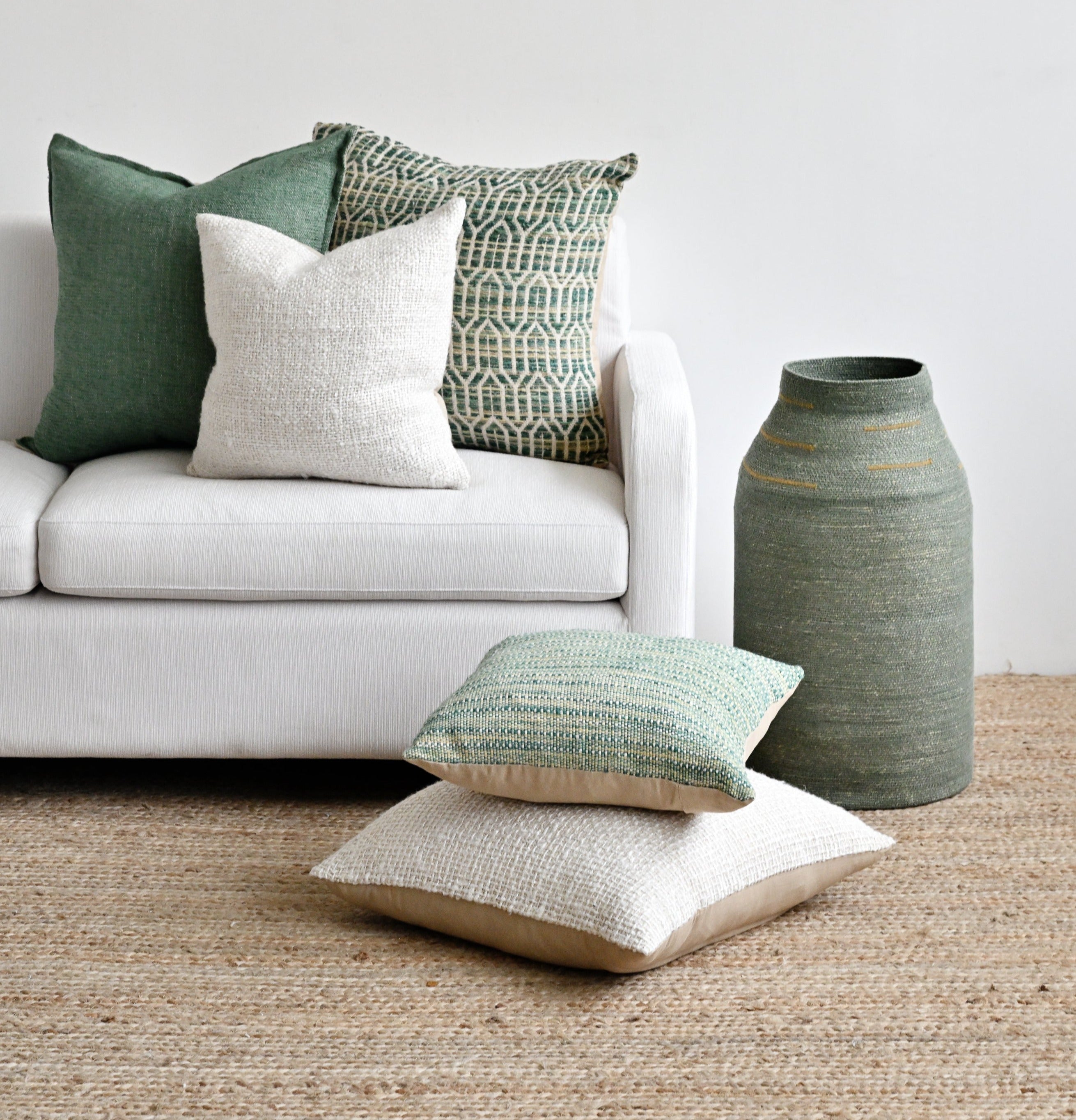 Jammu Teal Woven Vase