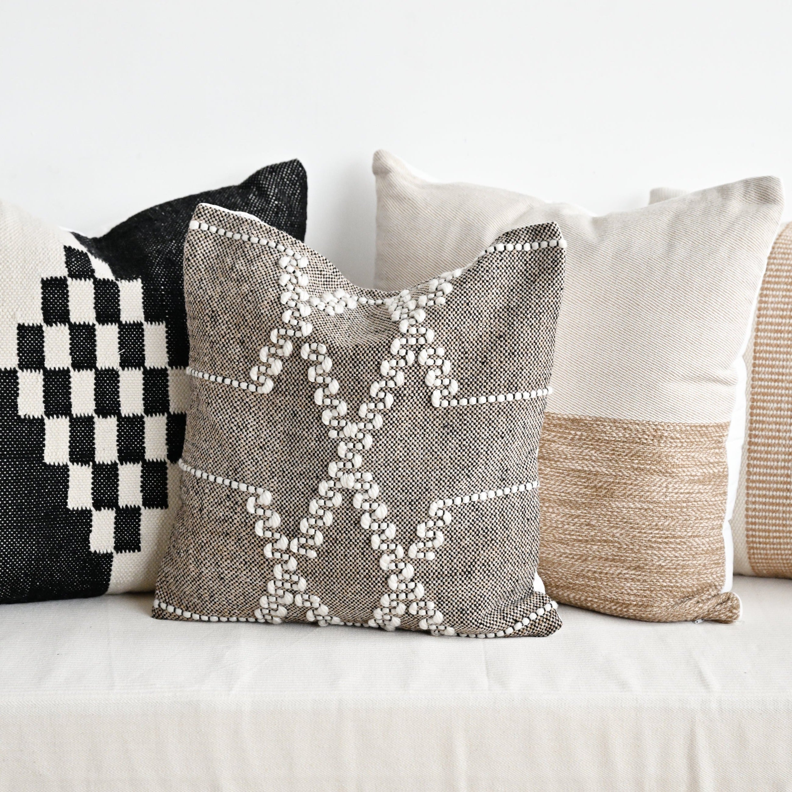 Embroidered Indoor Outdoor Handwoven Cushion