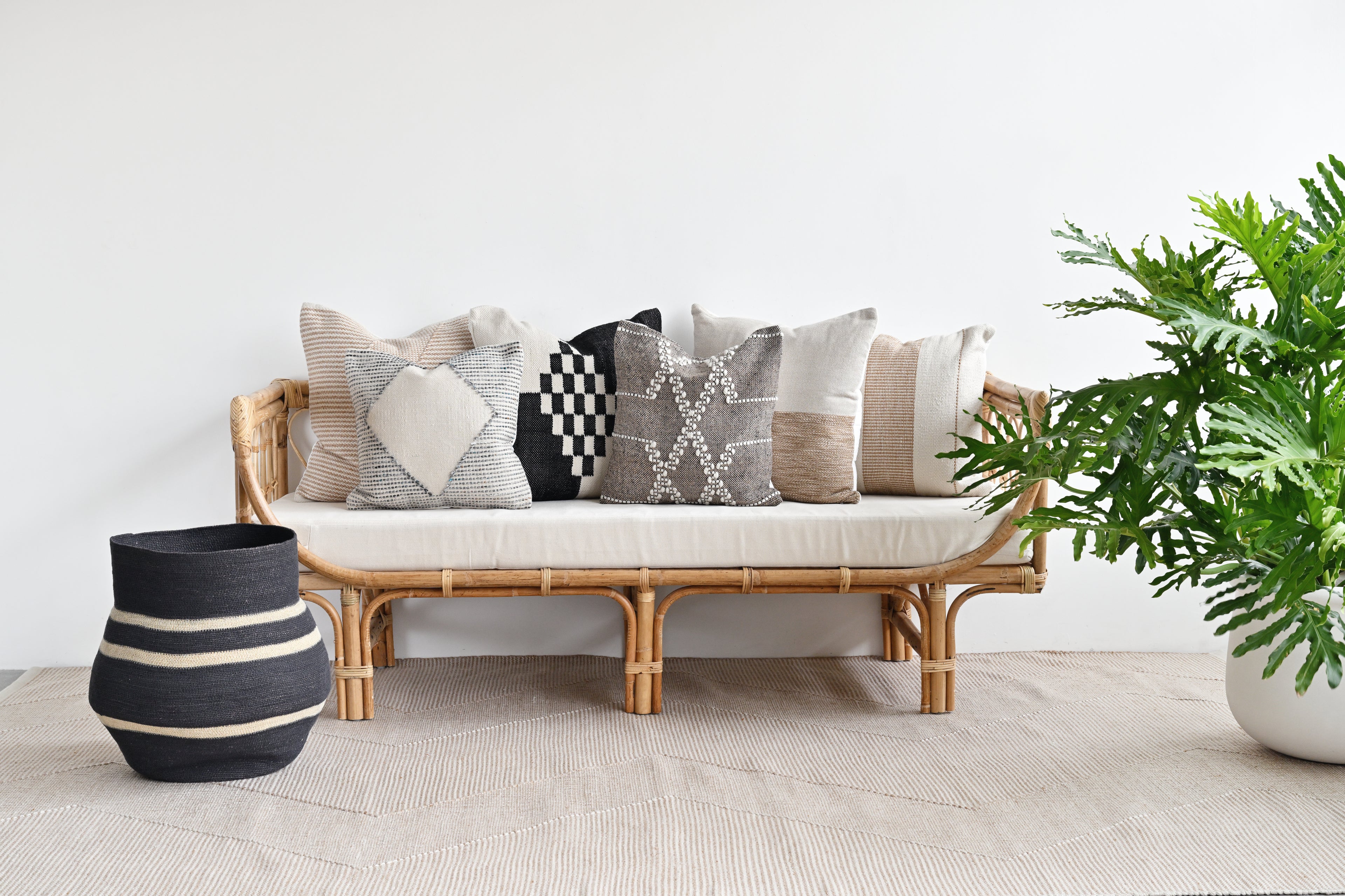 Embroidered Indoor Outdoor Handwoven Cushion