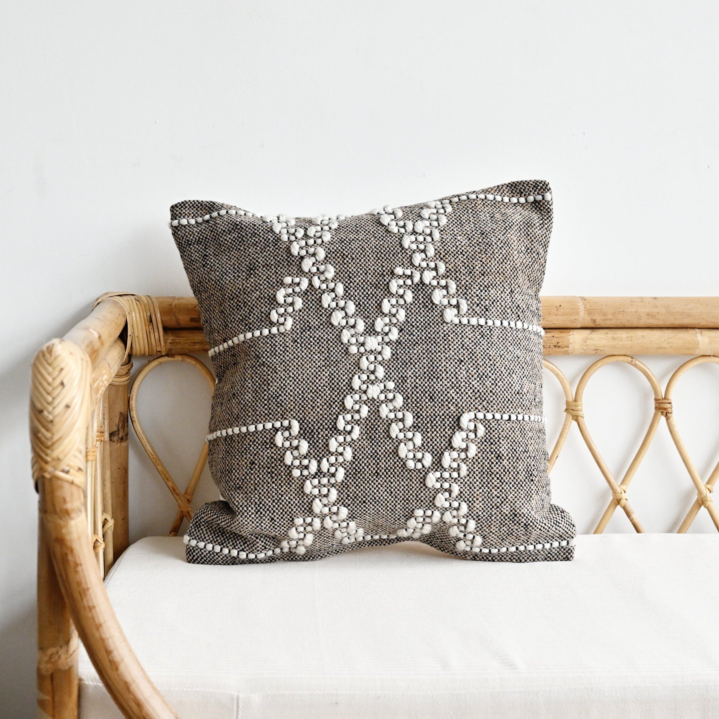 Embroidered Indoor Outdoor Handwoven Cushion