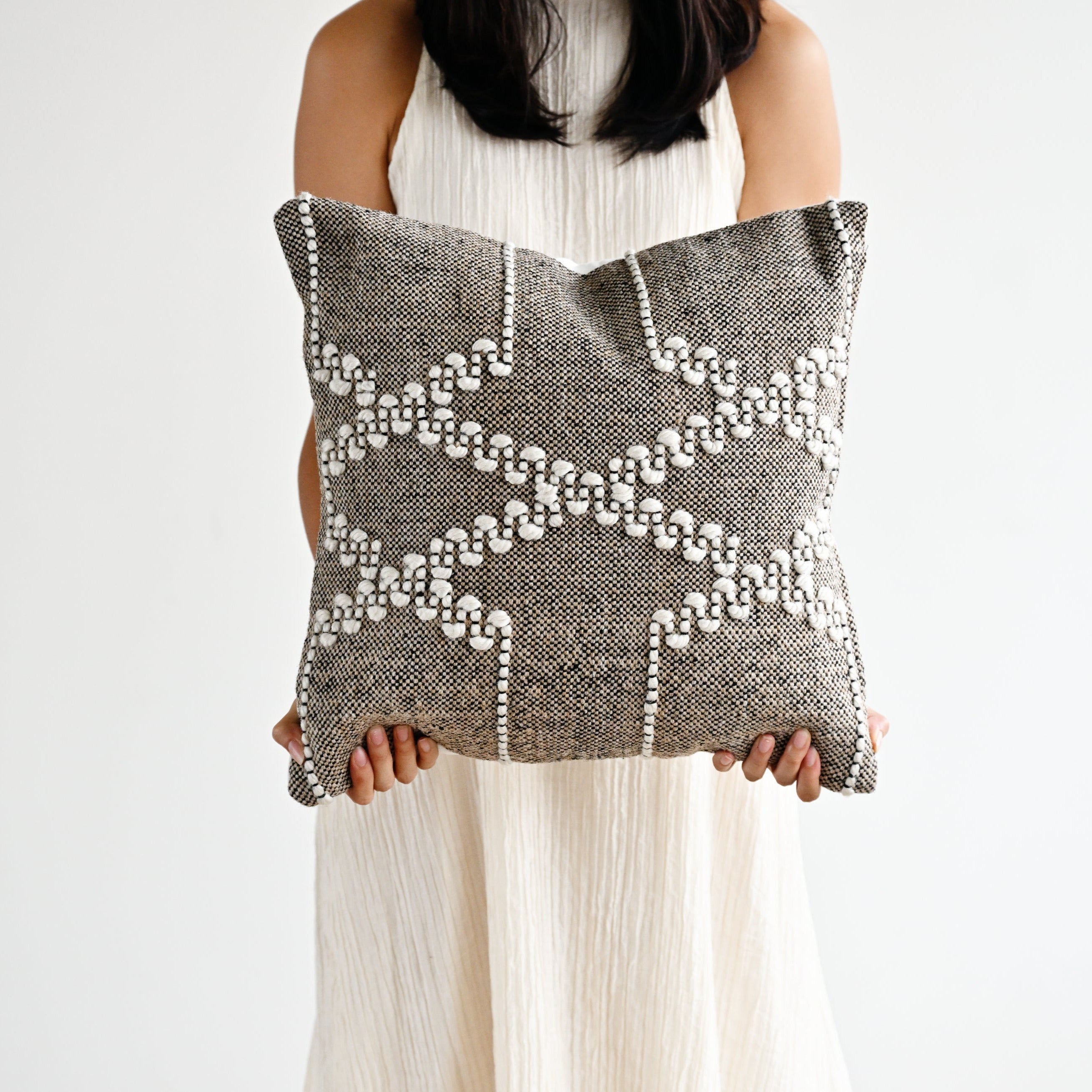 Embroidered Indoor Outdoor Handwoven Cushion
