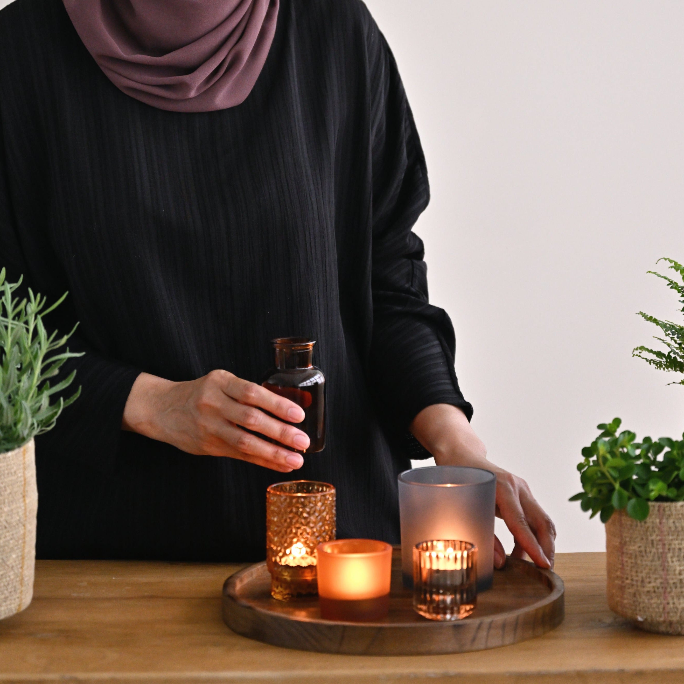 Sanga Tray Votive Brown