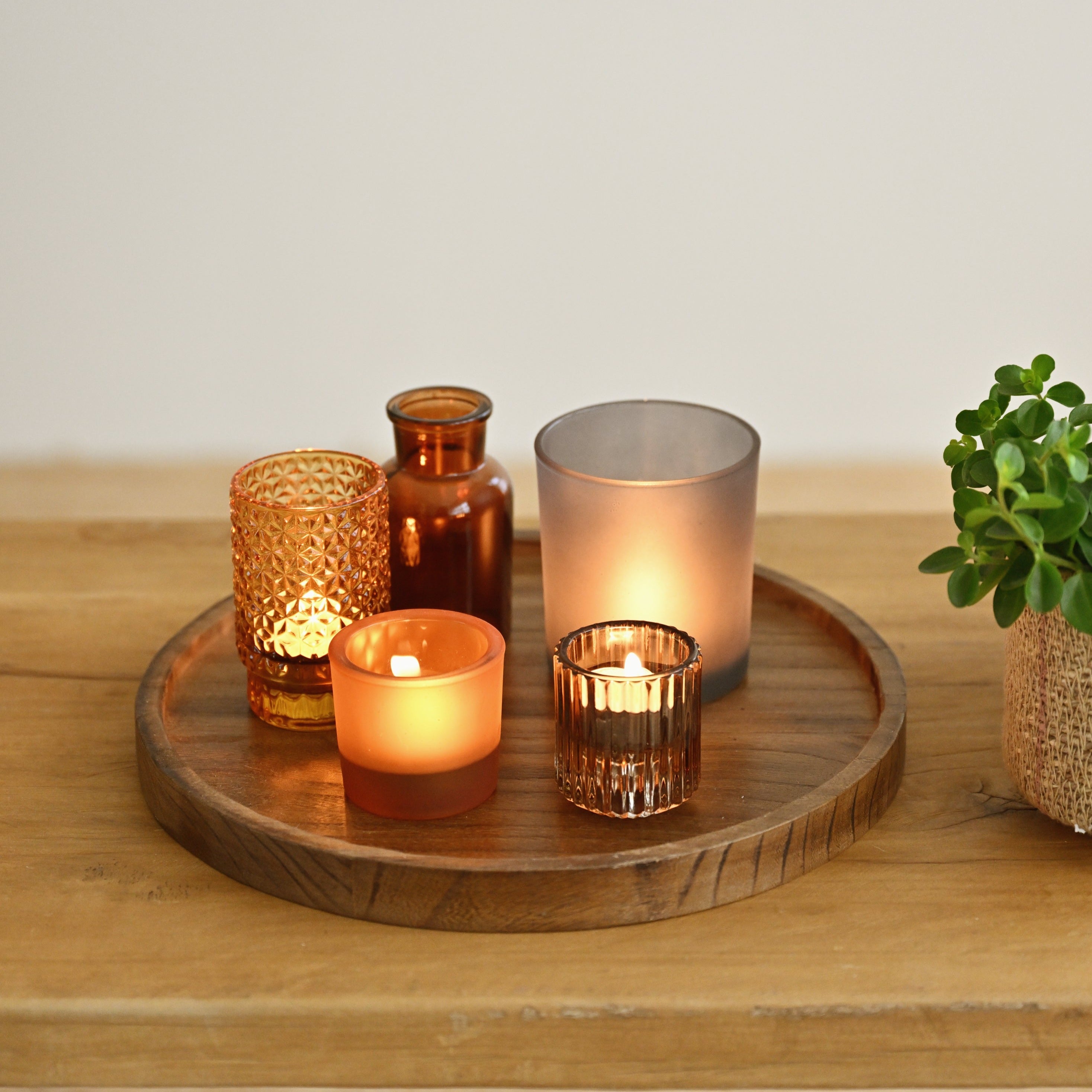 Sanga Tray Votive Brown