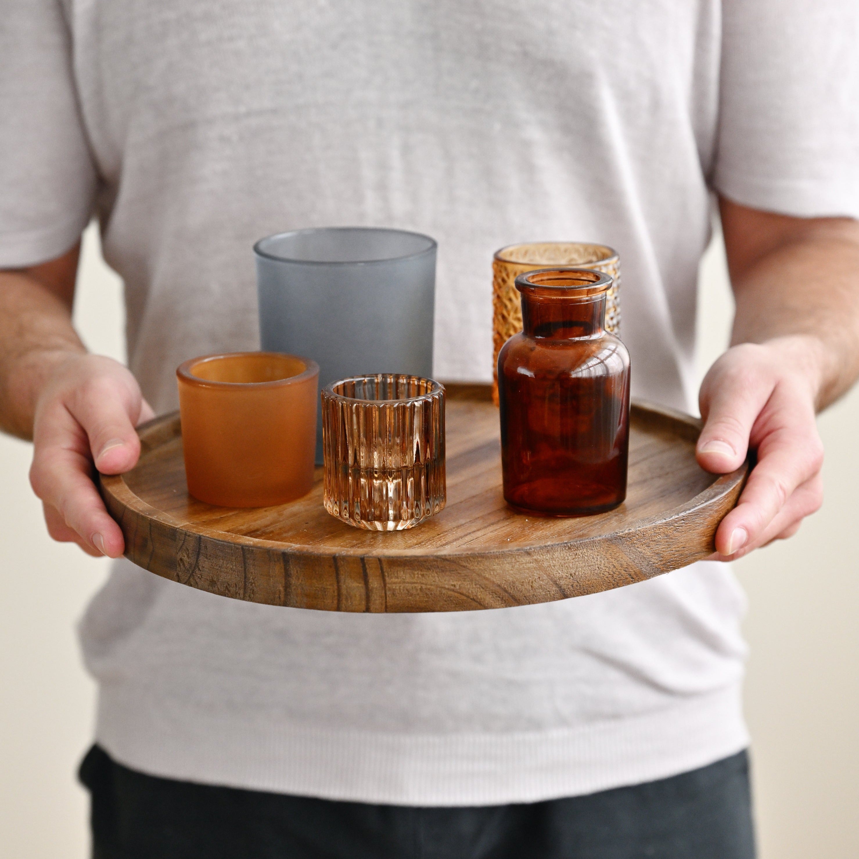 Sanga Tray Votive Brown