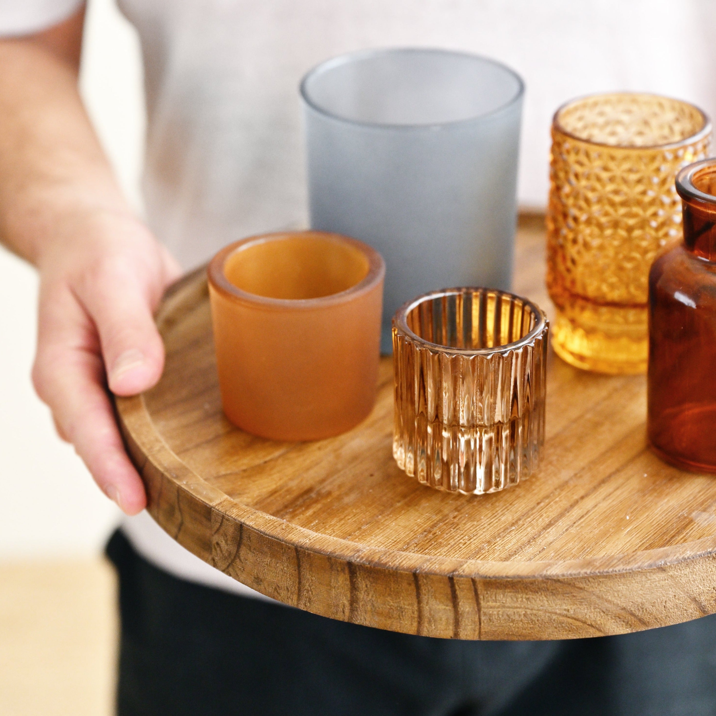 Sanga Tray Votive Brown