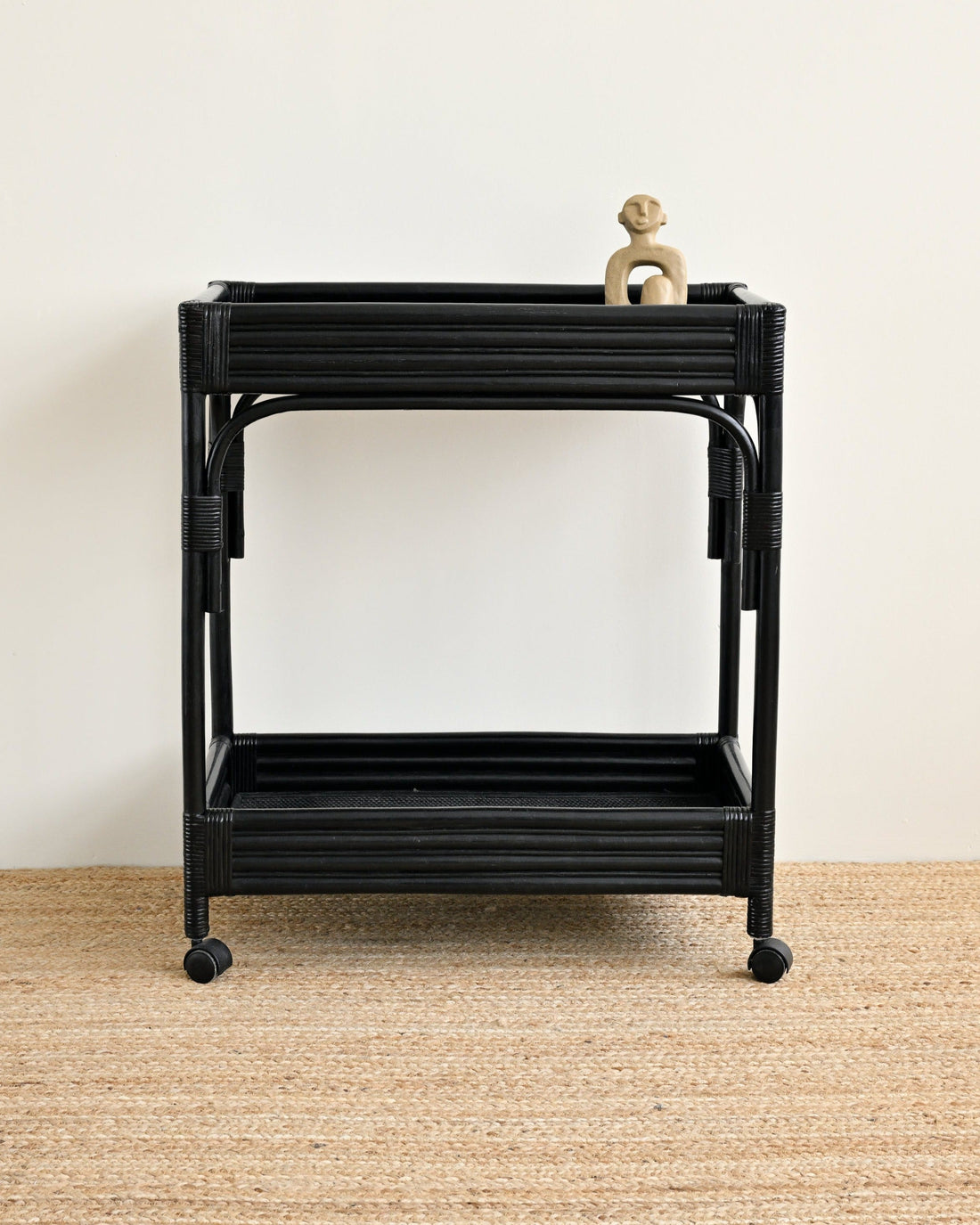Isola Rattan Bar Cart - Black