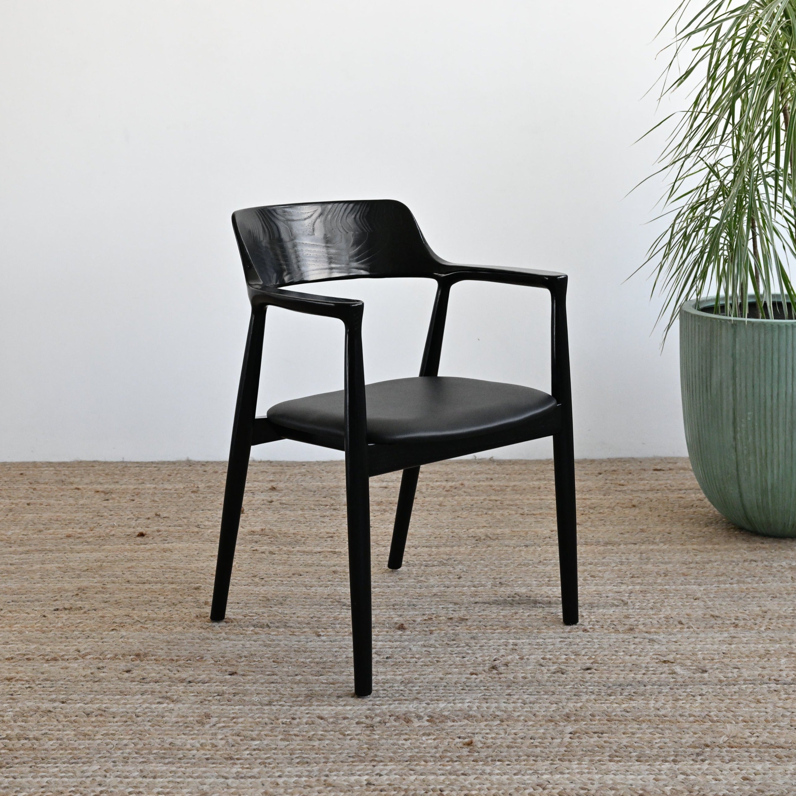 Kennedy Dining Chair With Black Frame and Seat