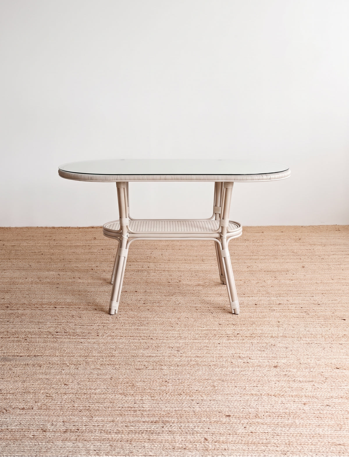 Outdoor Wicker Oval Dining Table