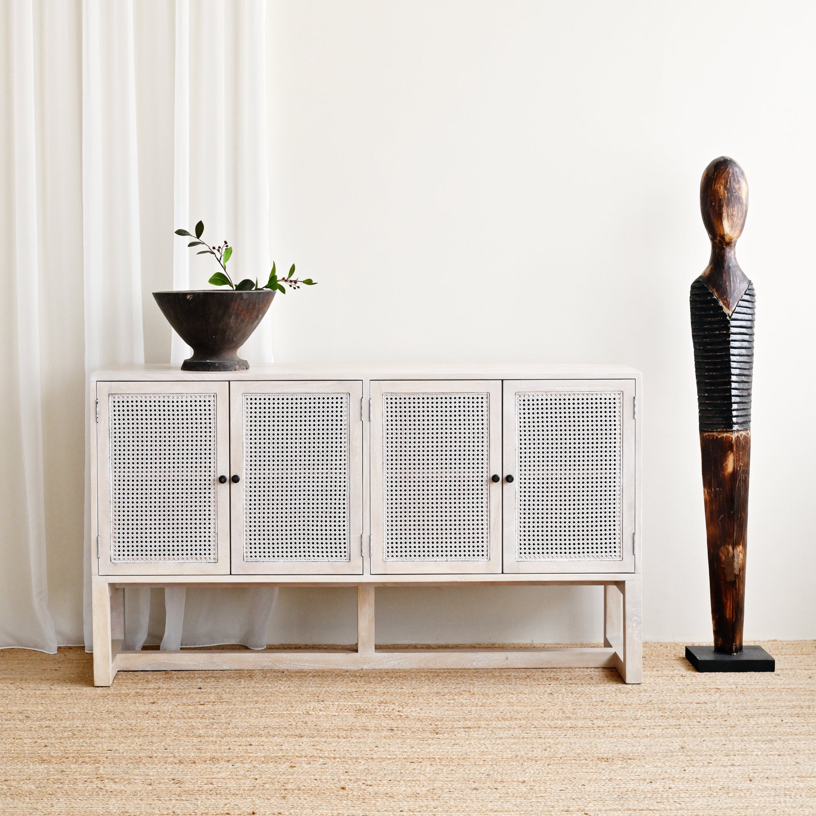 Gili 4 Door Sideboard - White Wash