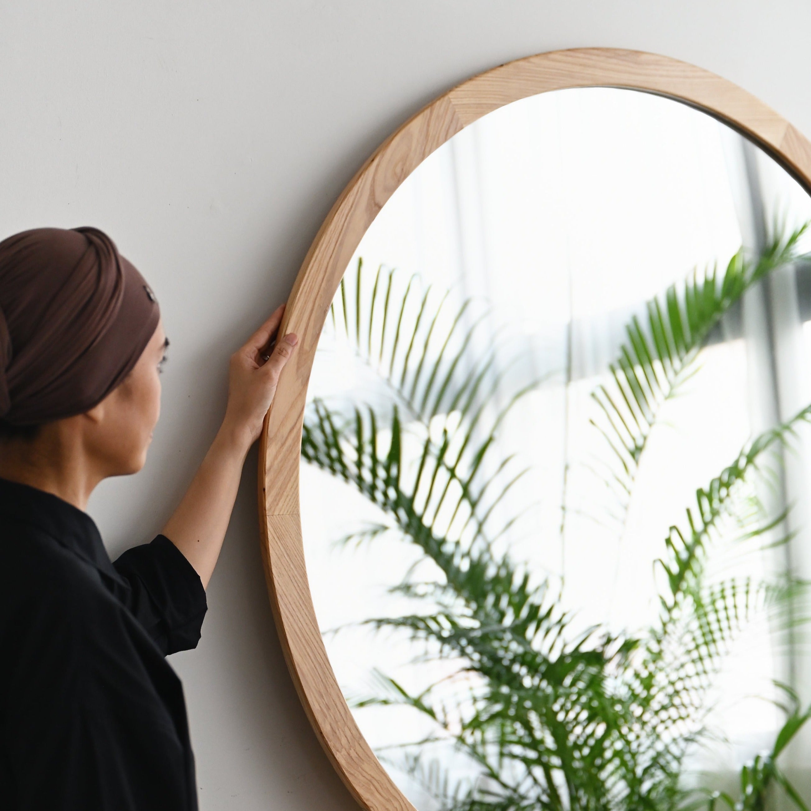 Hoi An Round Wooden Natural Mirror