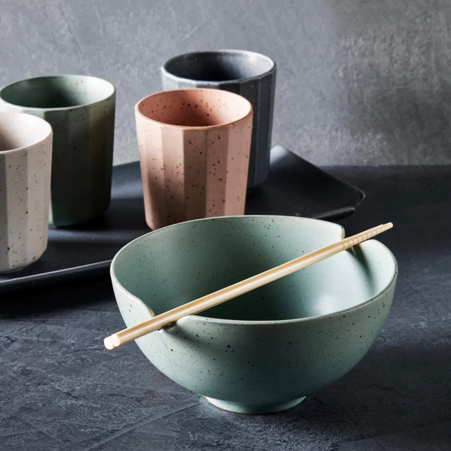Ikana Moss Bowl With Chopsticks