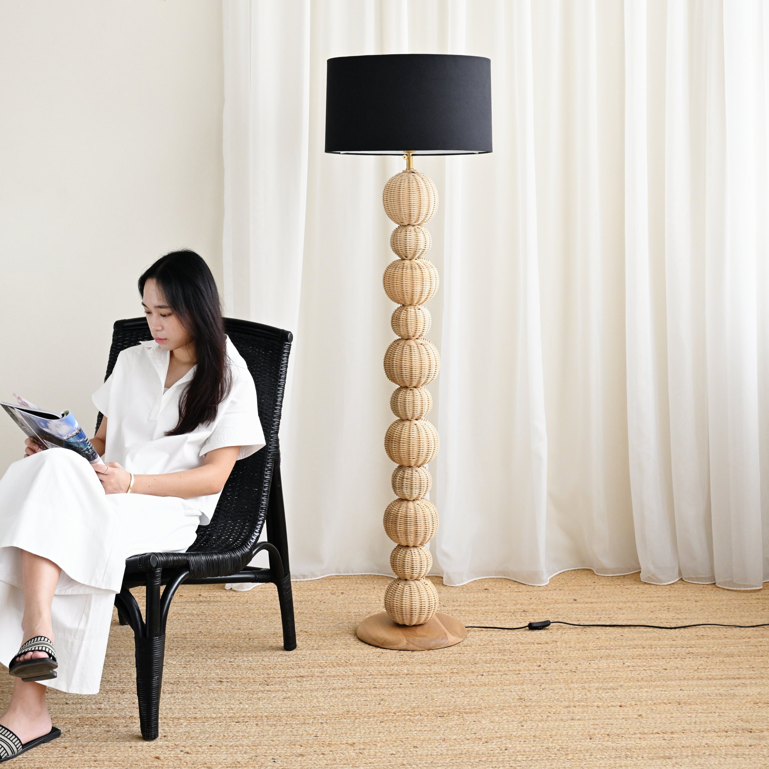 Jaimie Rattan Standing Lamp 8