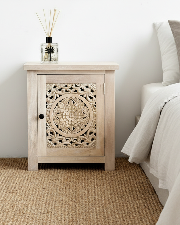 Kuno Bedside Table - White Wash