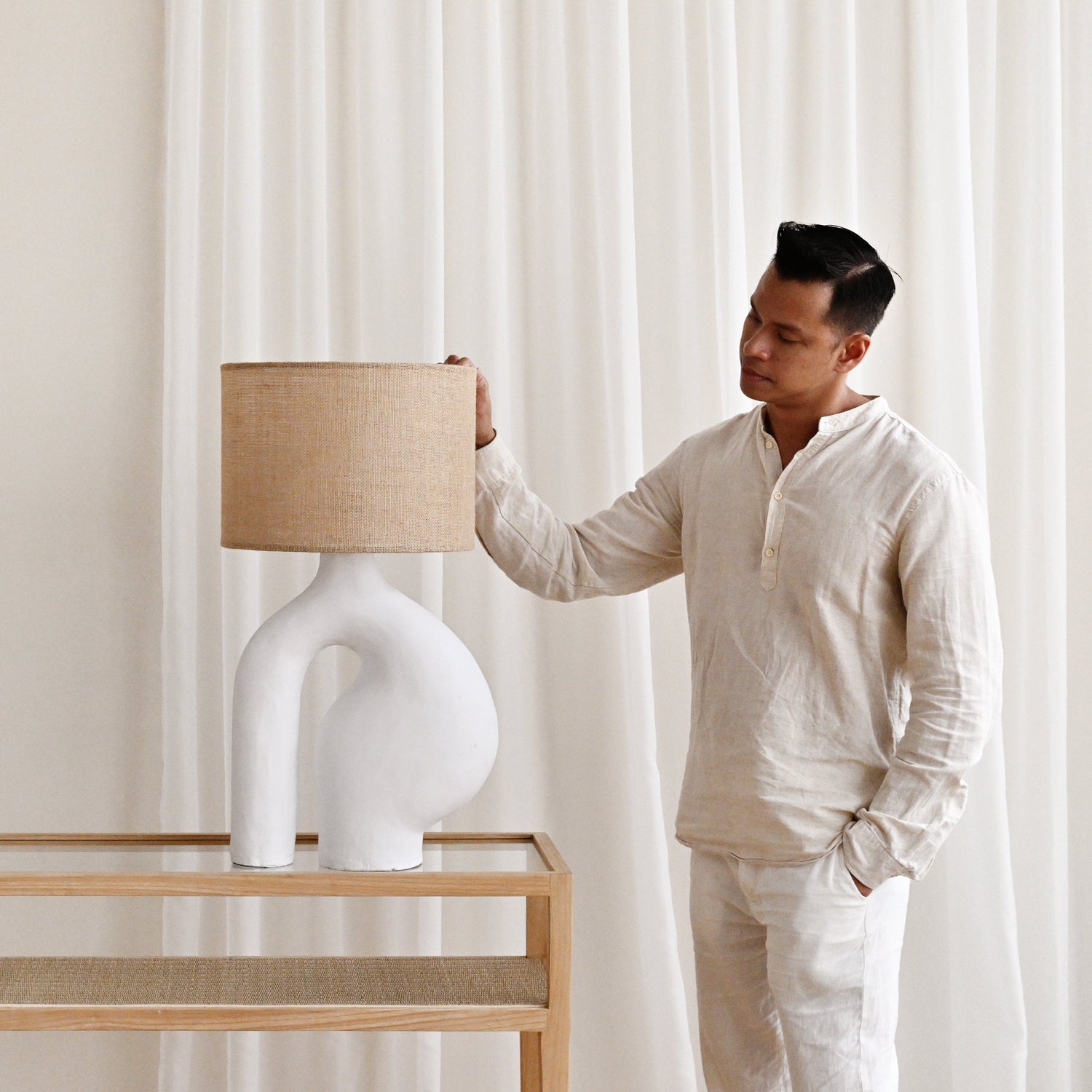 Langsa Table Lamp - White