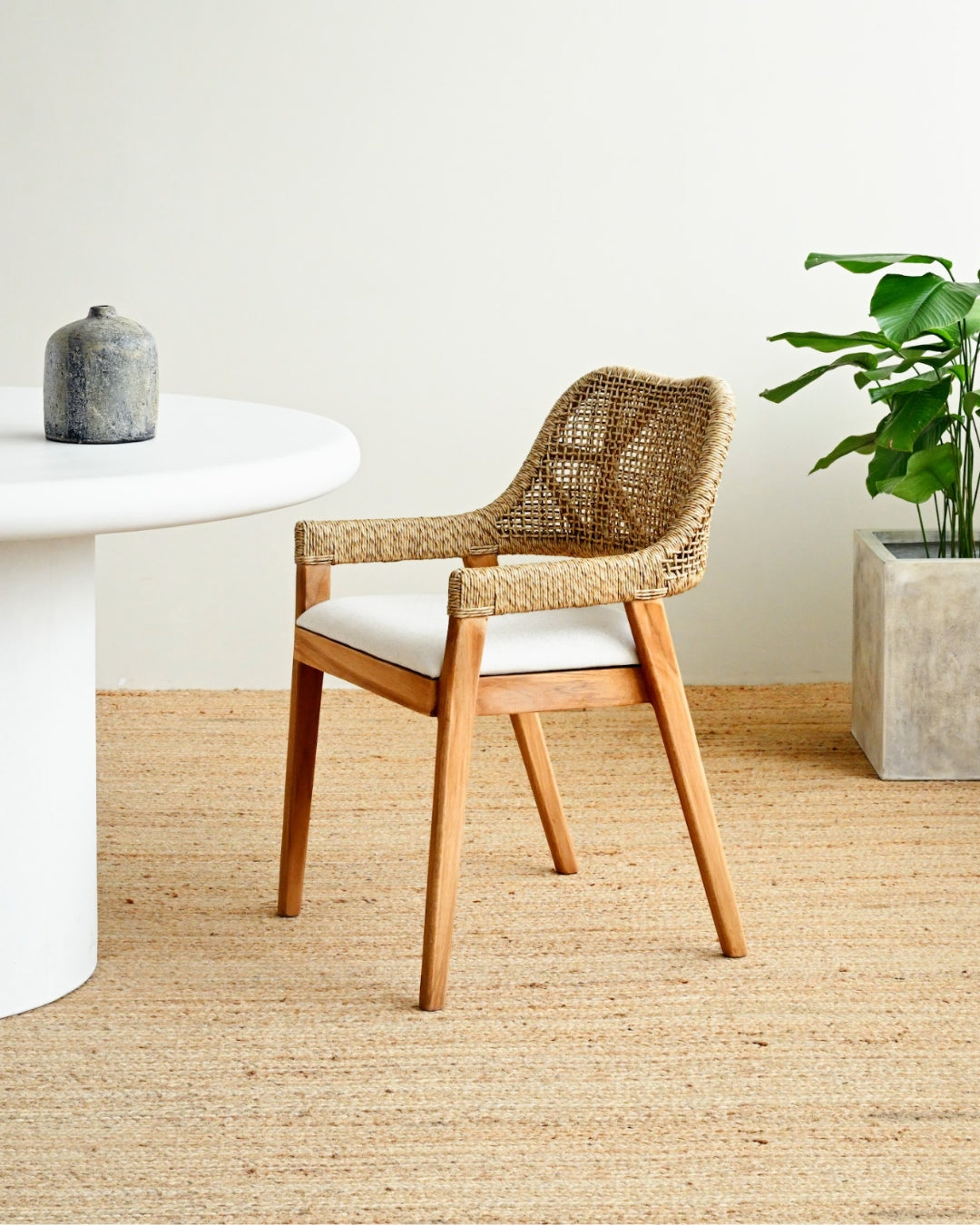 Maluku Teak Dining Chair - Sand