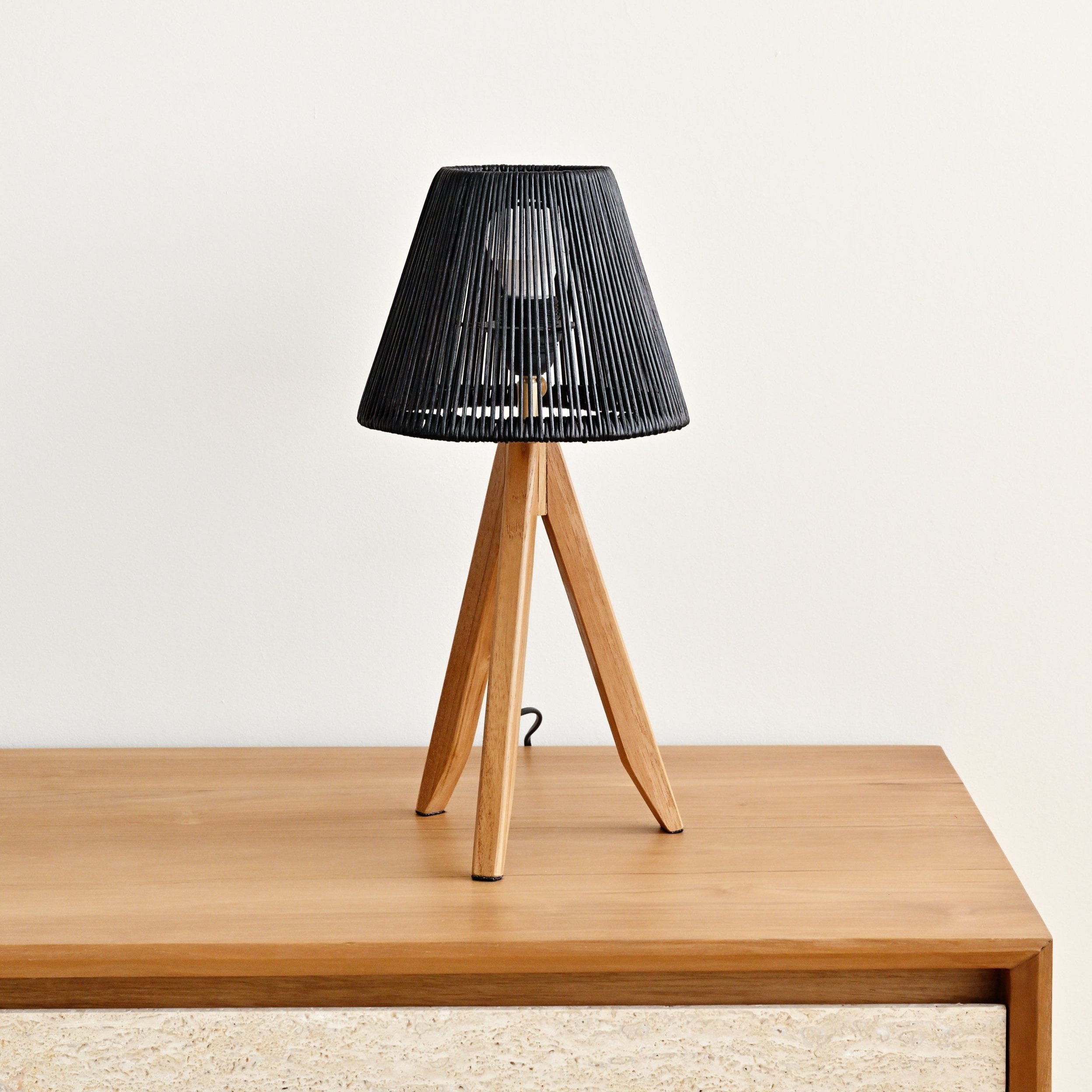 Mini Toothpick Table Lamp Teak – Island Living