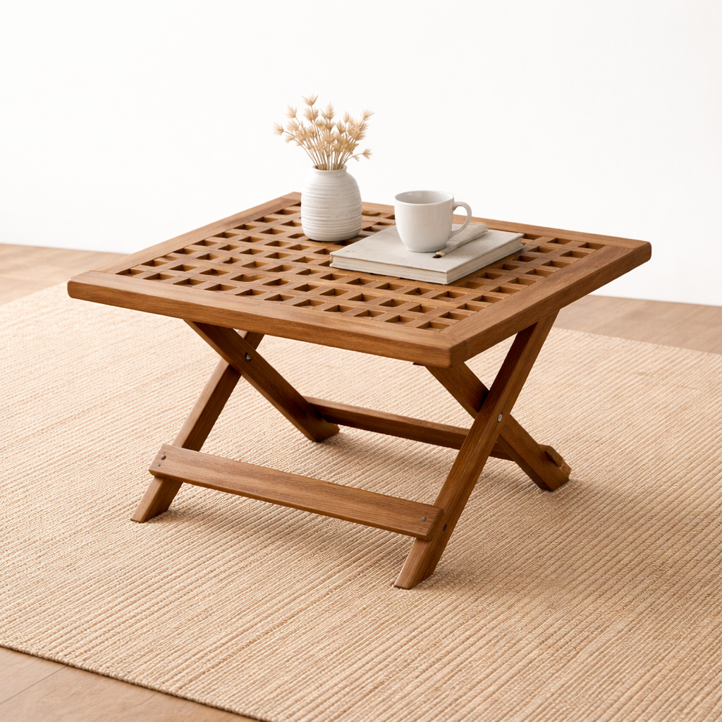 Natural Teak Square Coffee Table