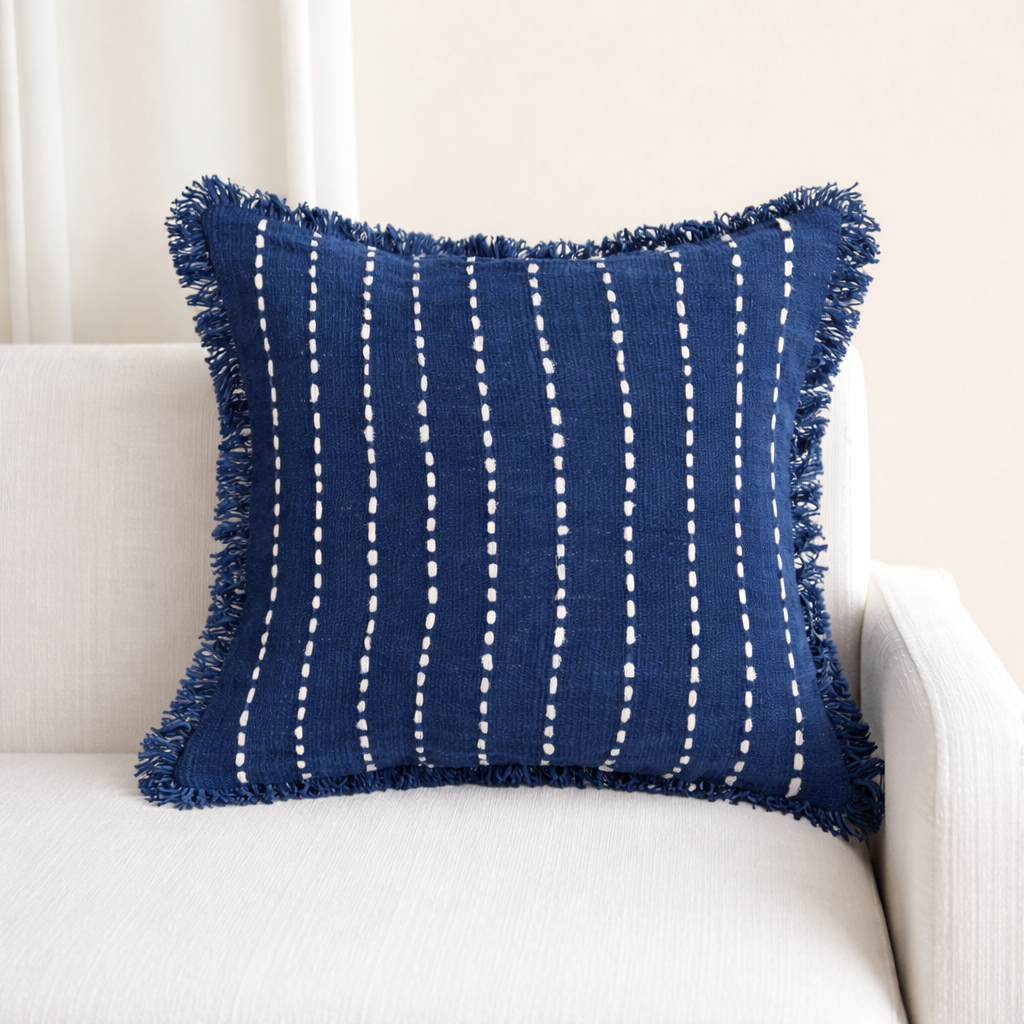 Navy Blue Ava Cushion Cover - 55cm x 55cm