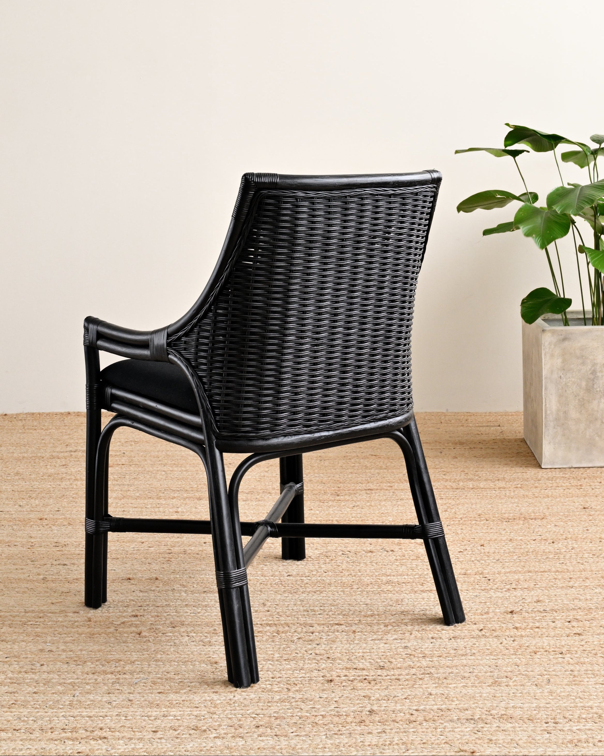 Nikaya Rattan Dining Chair - Black