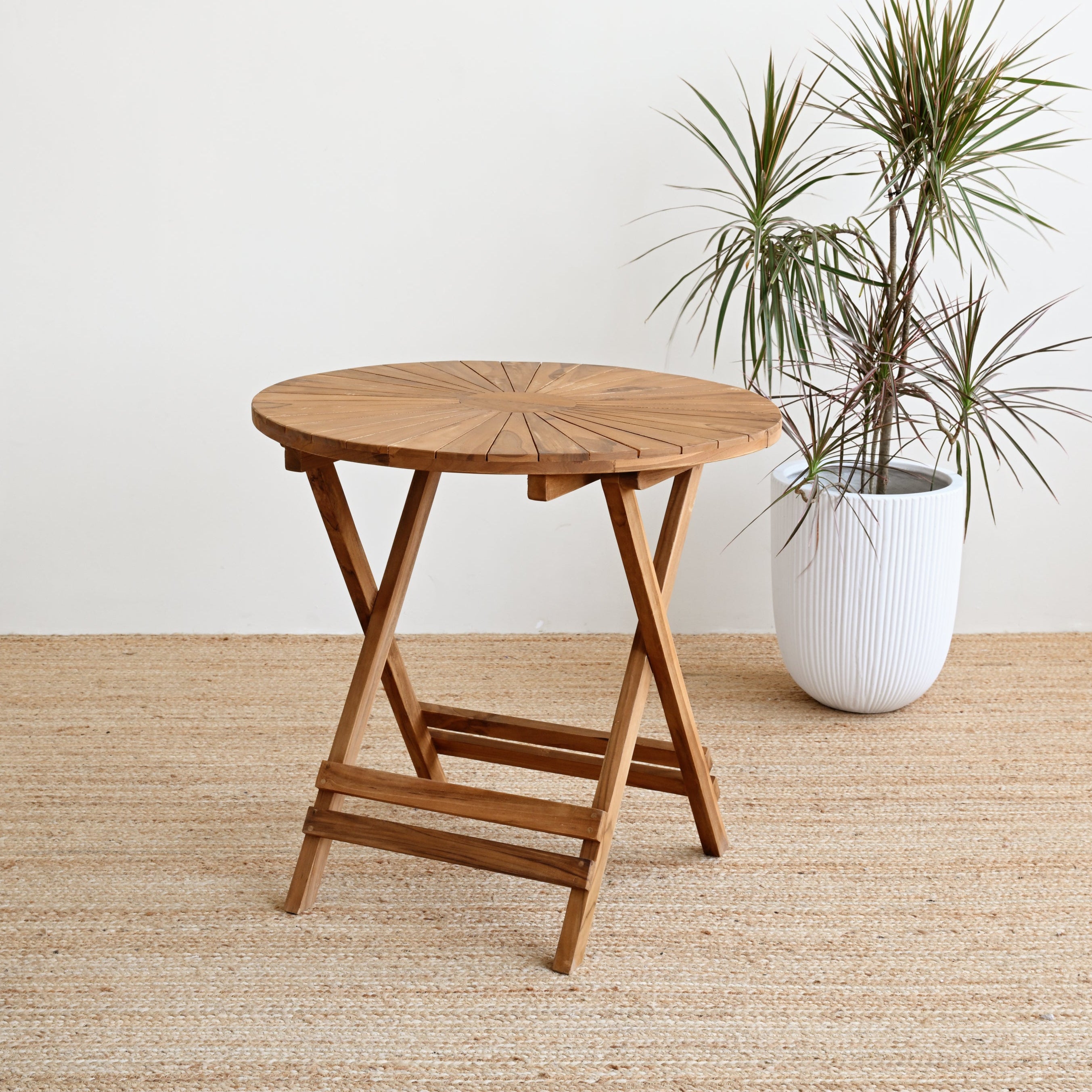 Outdoor Round Teak Folding Table 13
