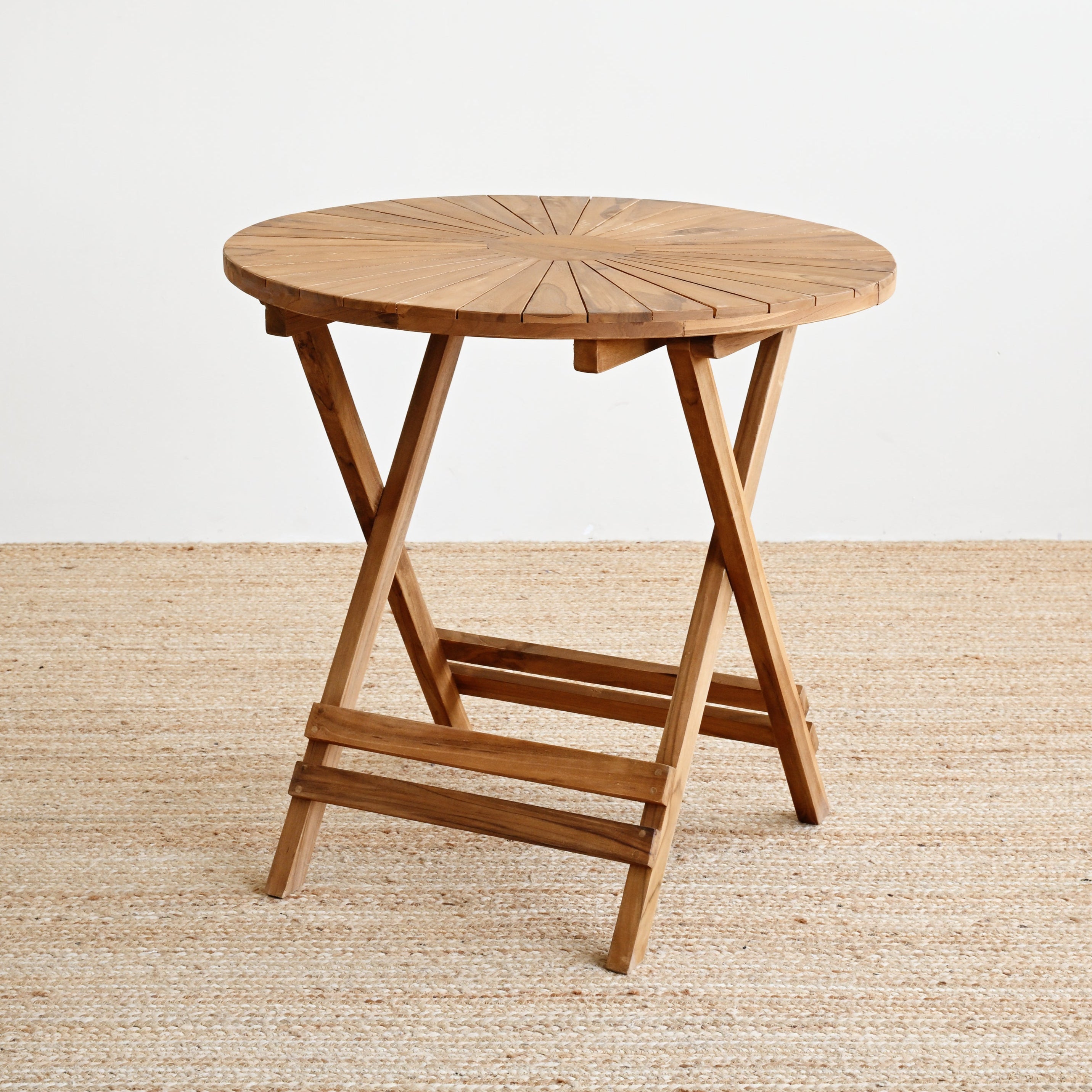 Outdoor Round Teak Folding Table 3