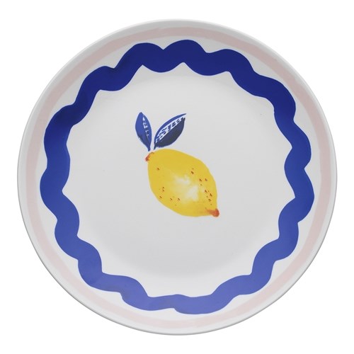 Porto Riviera Round Platter 30cm - Lemon
