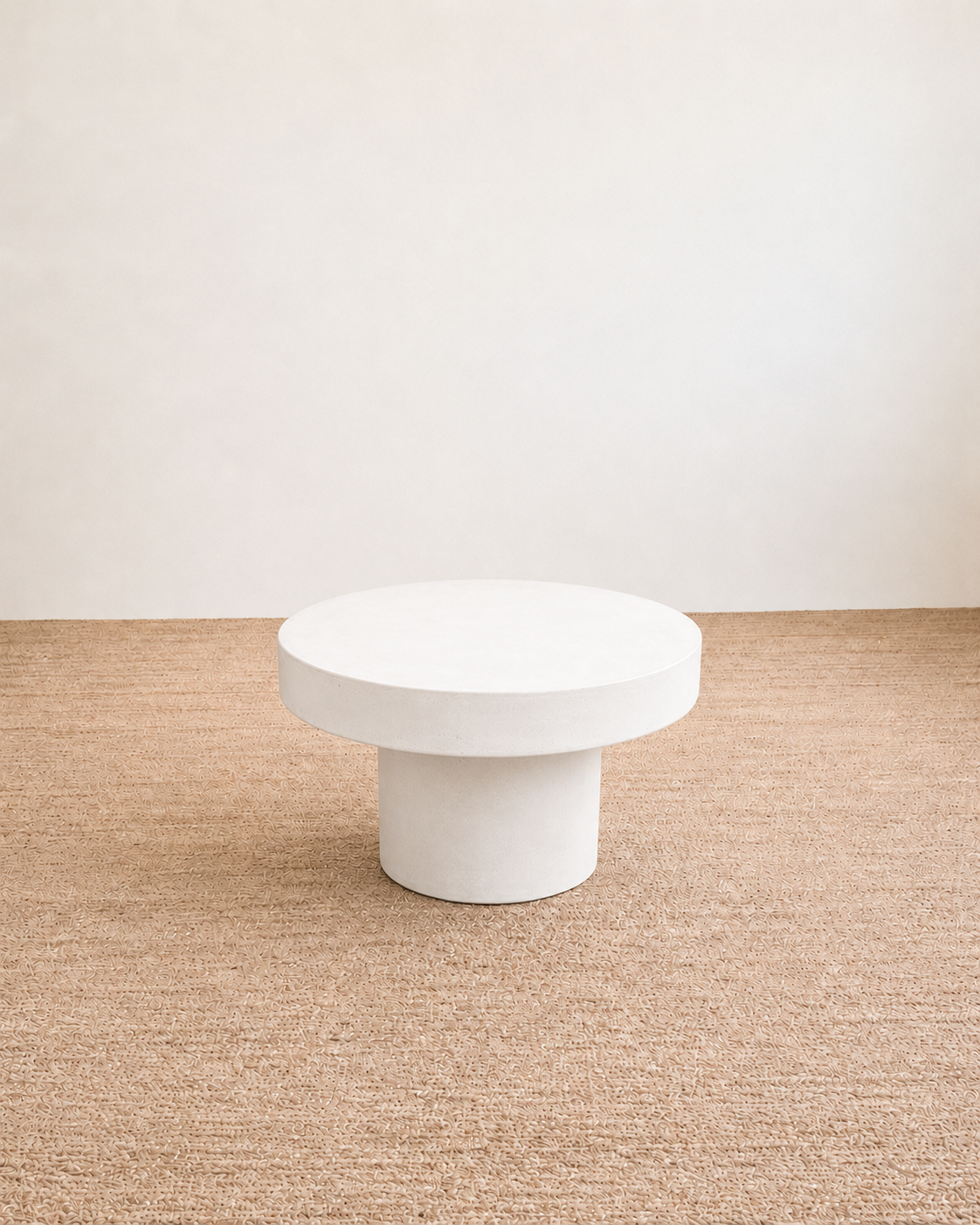 Pedestal Concrete Coffee Table - White