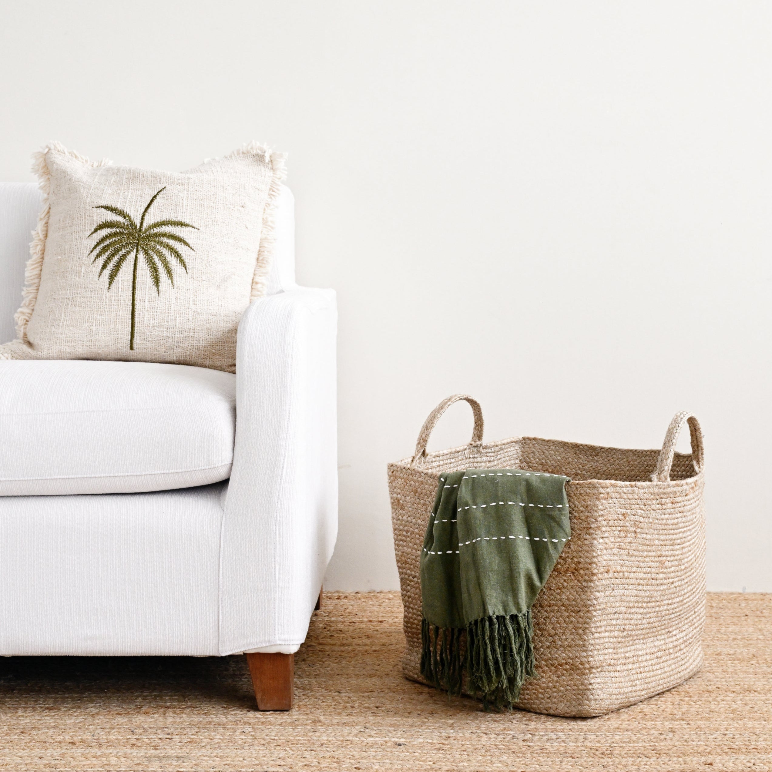 Rectangle Jute Storage Basket