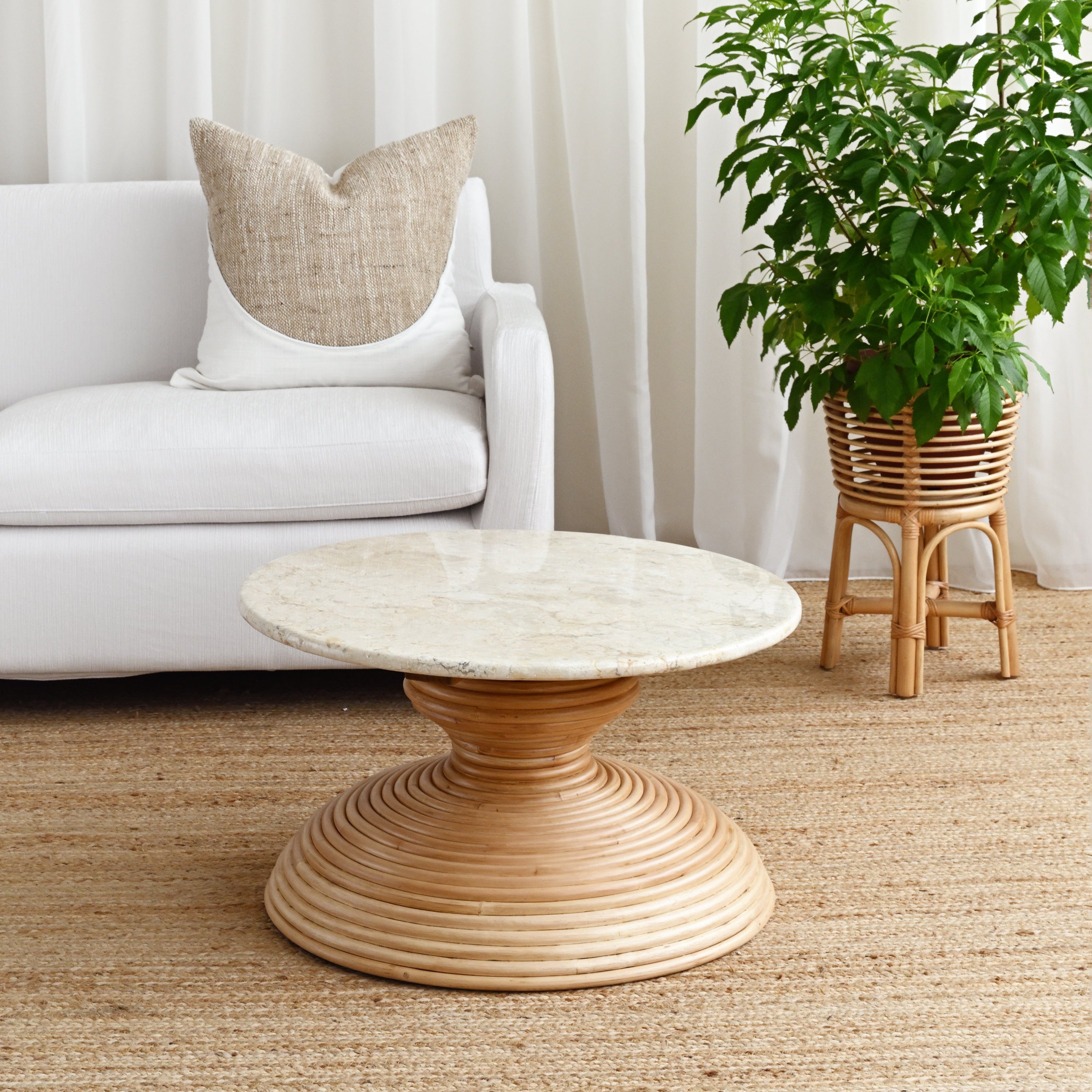 Round Marble Coffee Table - 70cm