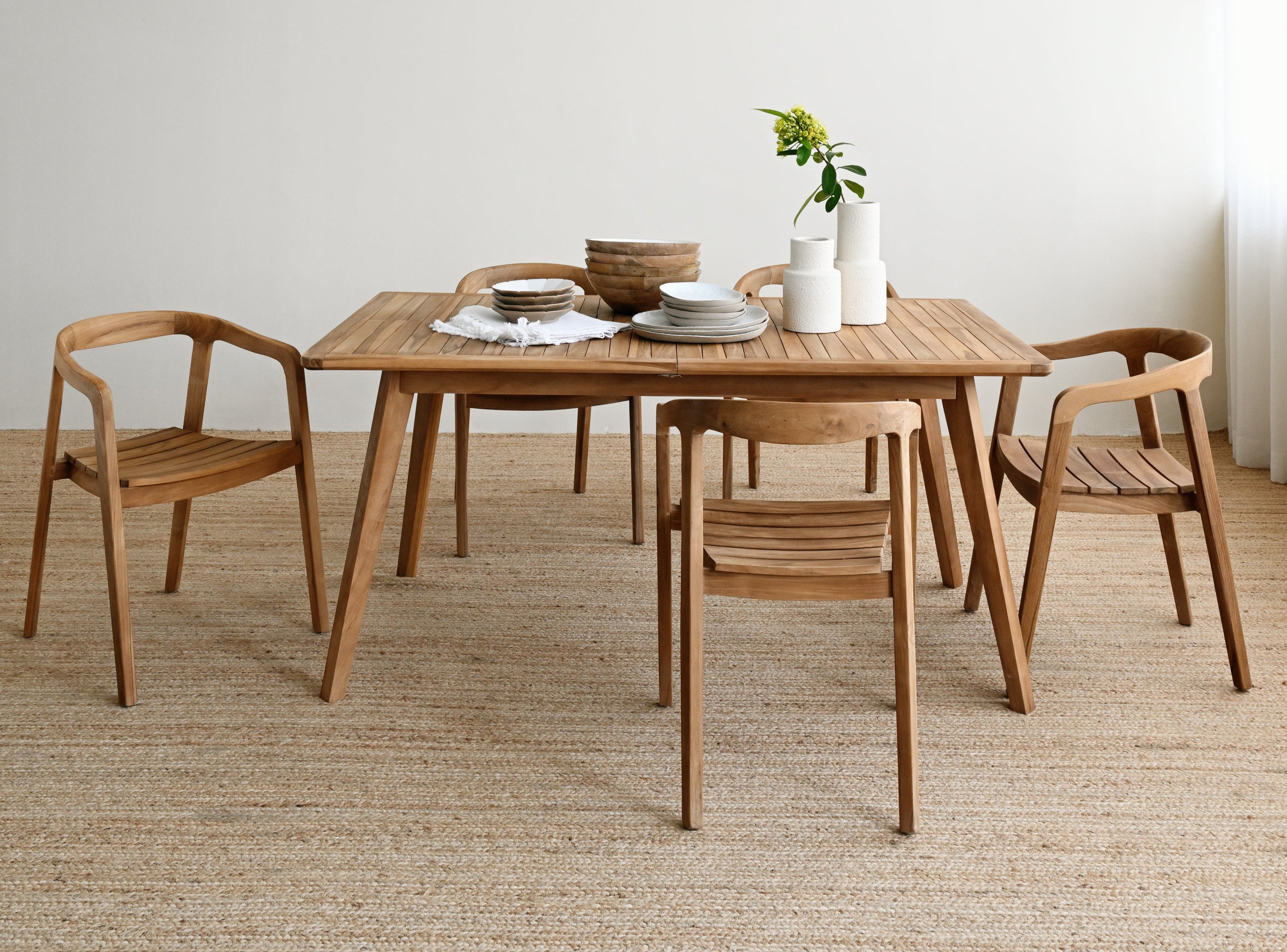 Tambora Extendable Teak Dining Table 10