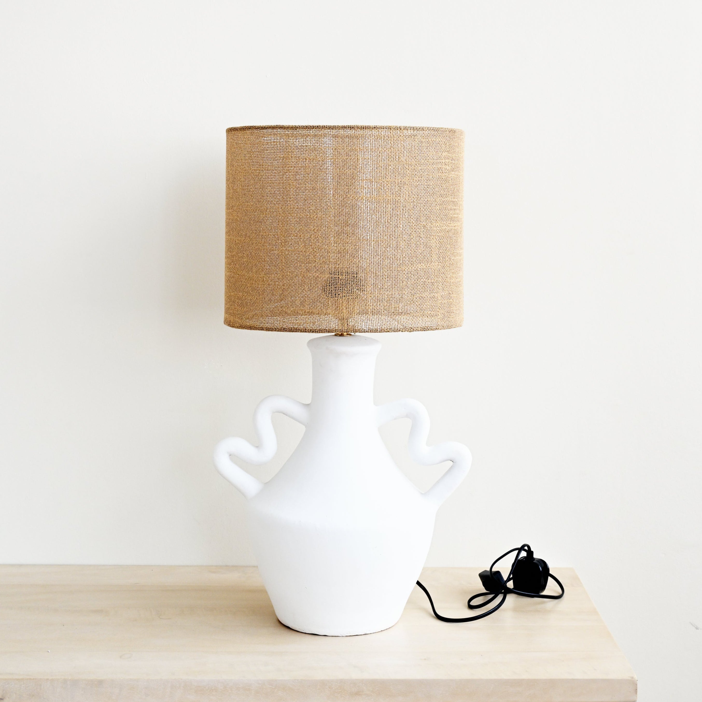 Terracotta Table Lamp with Handles 11