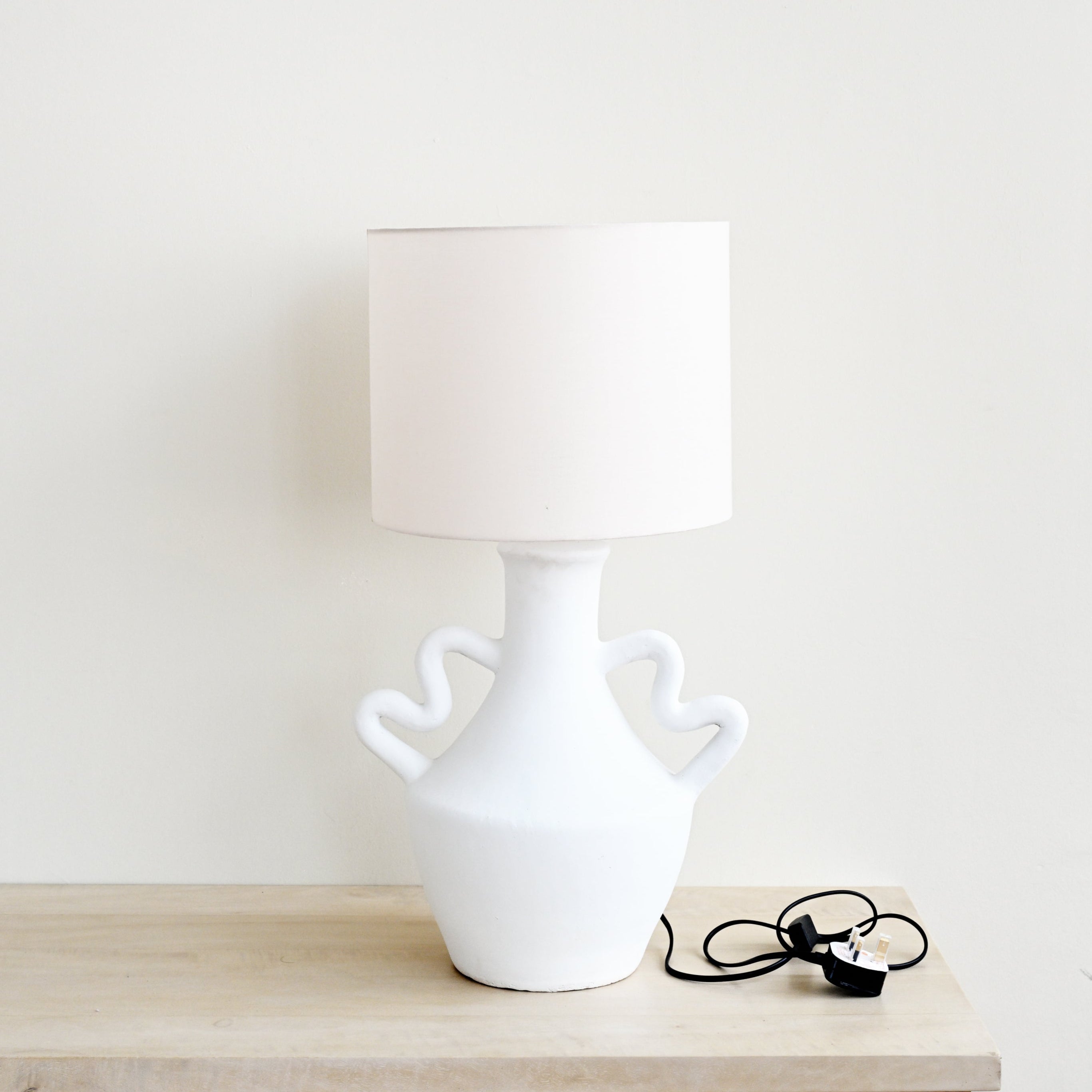 Terracotta Table Lamp with Handles 12