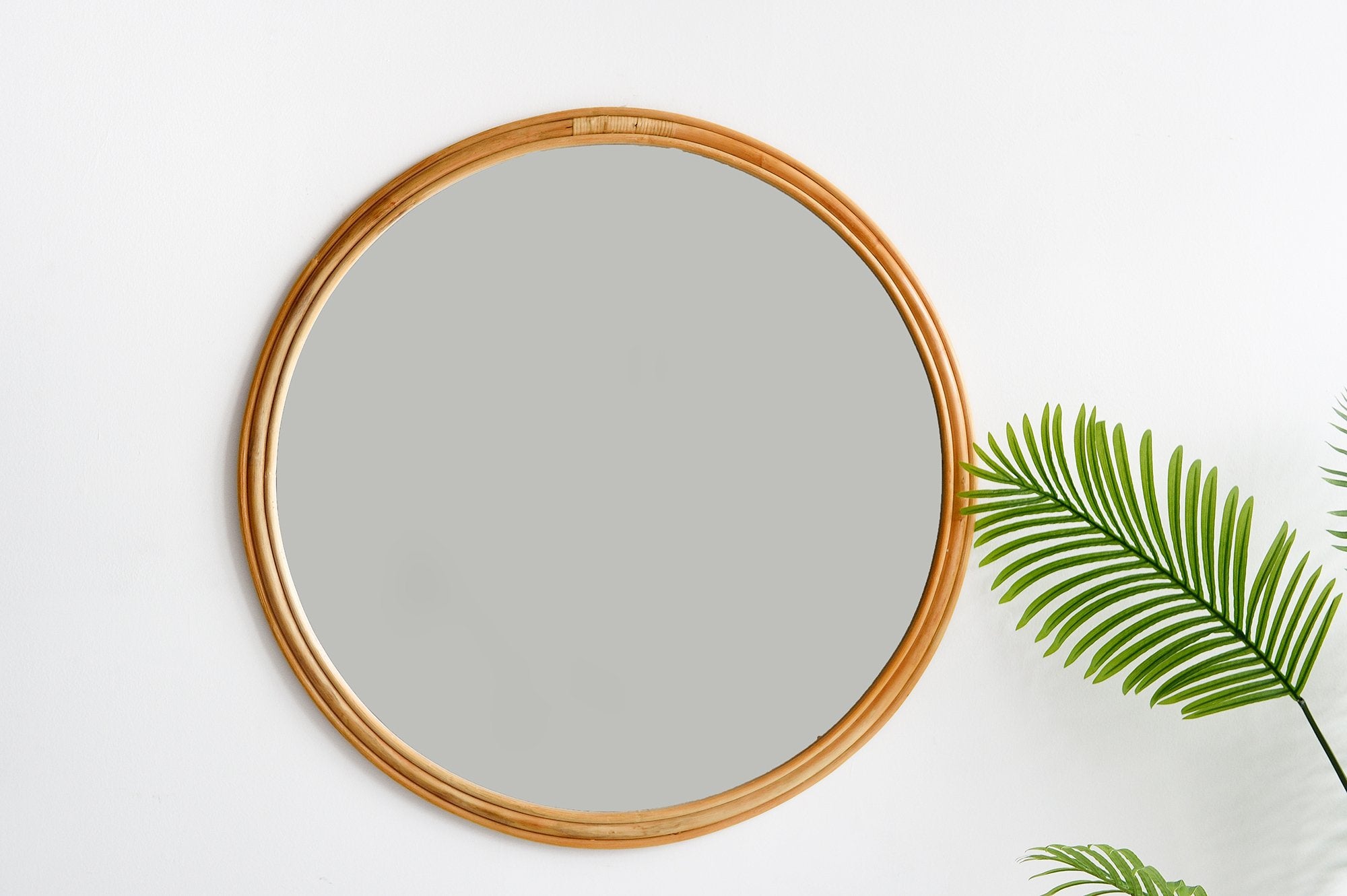 Natural Round Rattan Mirror
