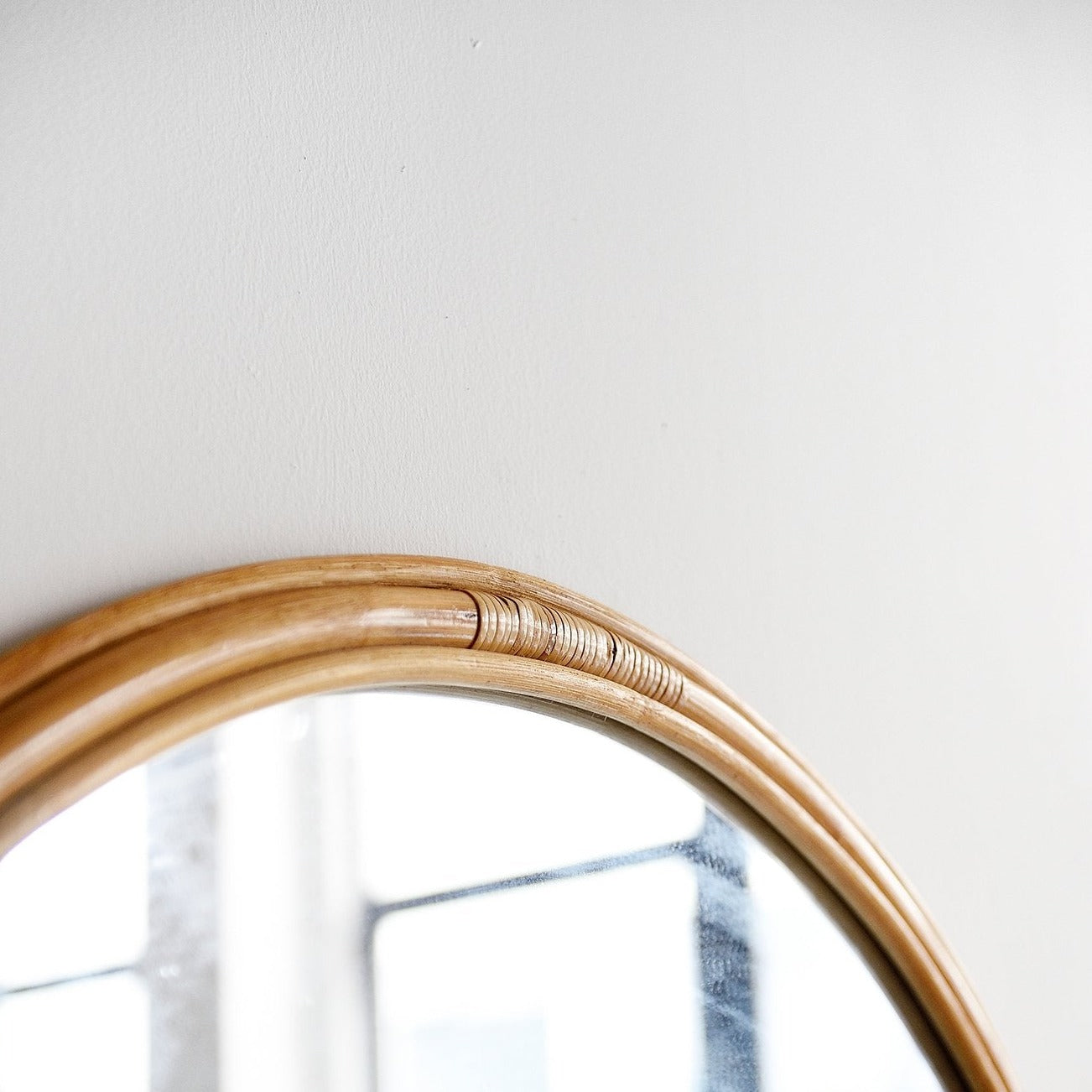 Natural Round Rattan Mirror