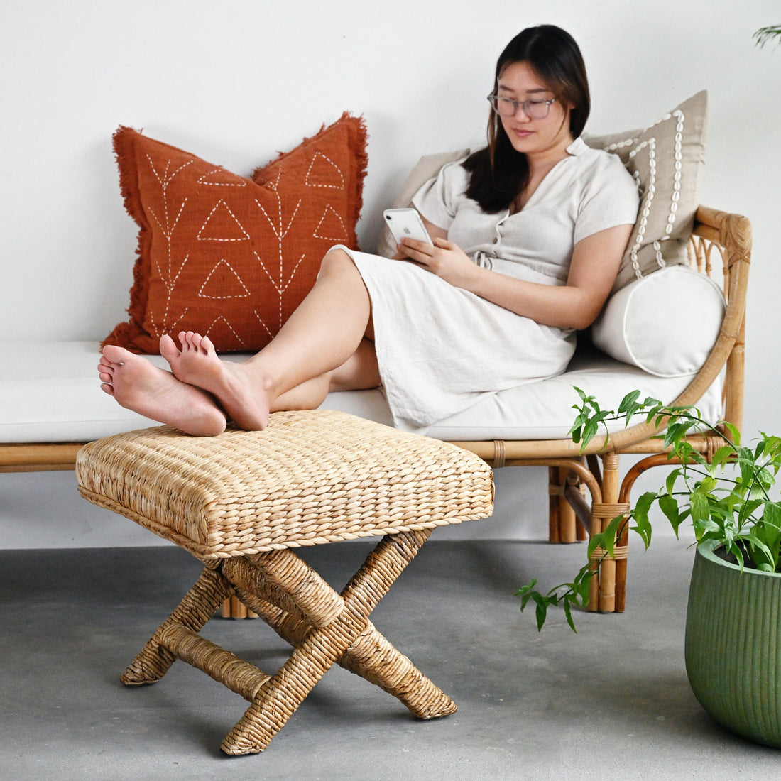 Krakow Water Hyacinth Stool 