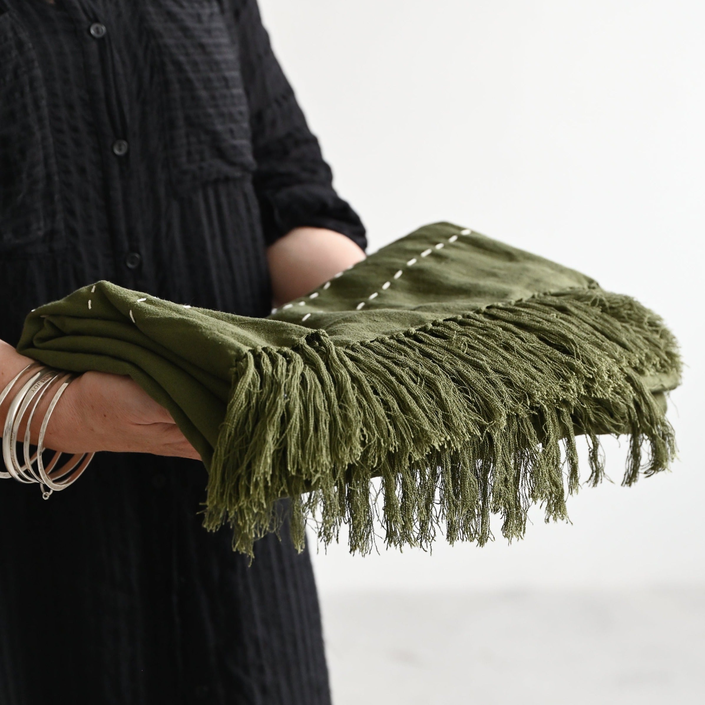Olive Green Amirah Throw