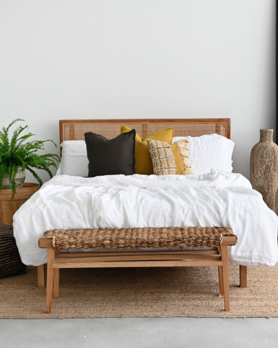 Charcoal Freya Linen Cushion Cover - 55cm x 55cm